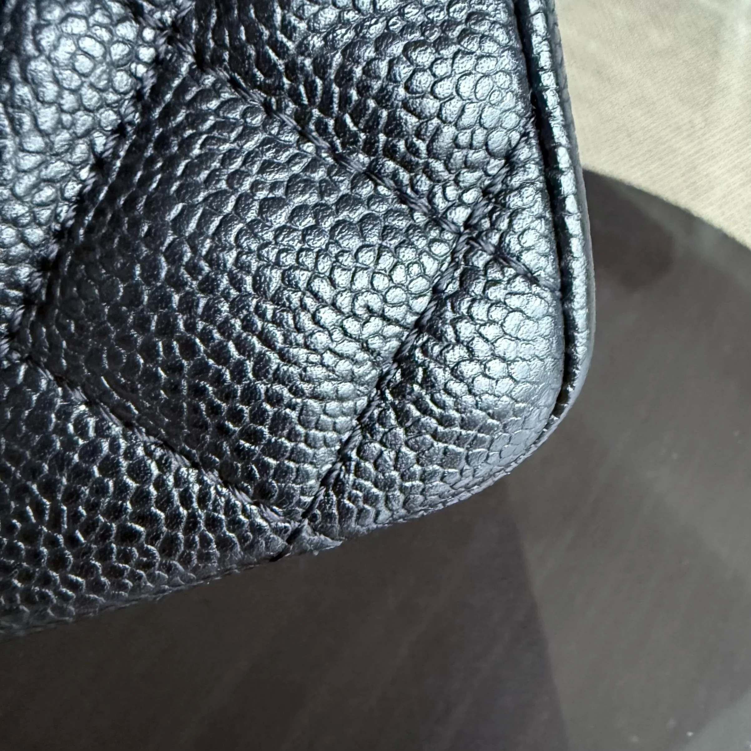 Chanel GST Grand Shopping Tote - Caviar Quilted Grained Calfskin Black Silver Hardware