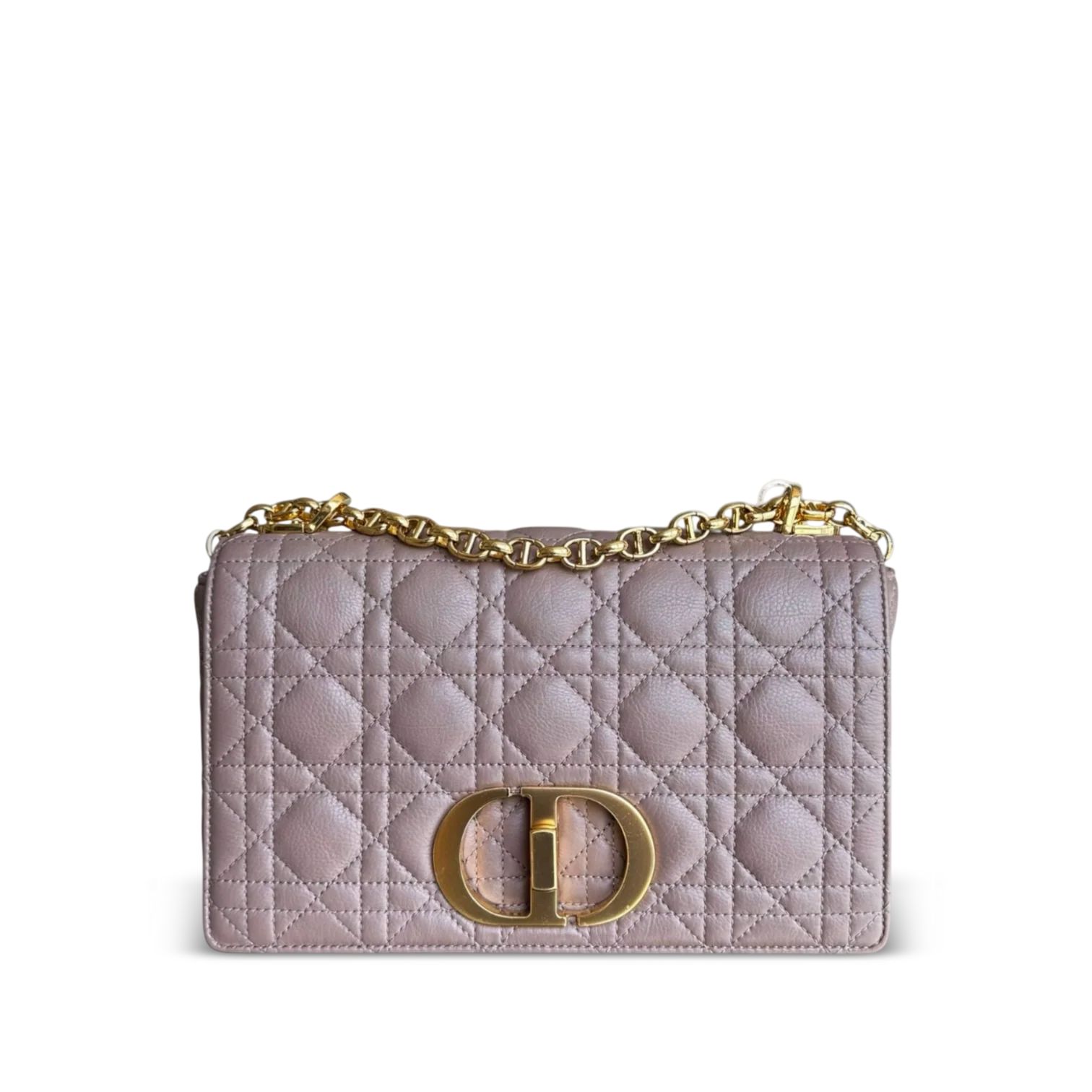 Dior Caro Medium - 25CM Cannage Calfskin Milktea Blush Gold Hardware