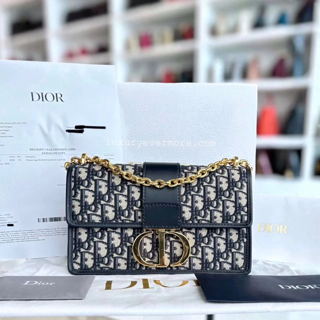 Dior 30 Montaigne - Oblique Canvas Bag with Golden Hardware