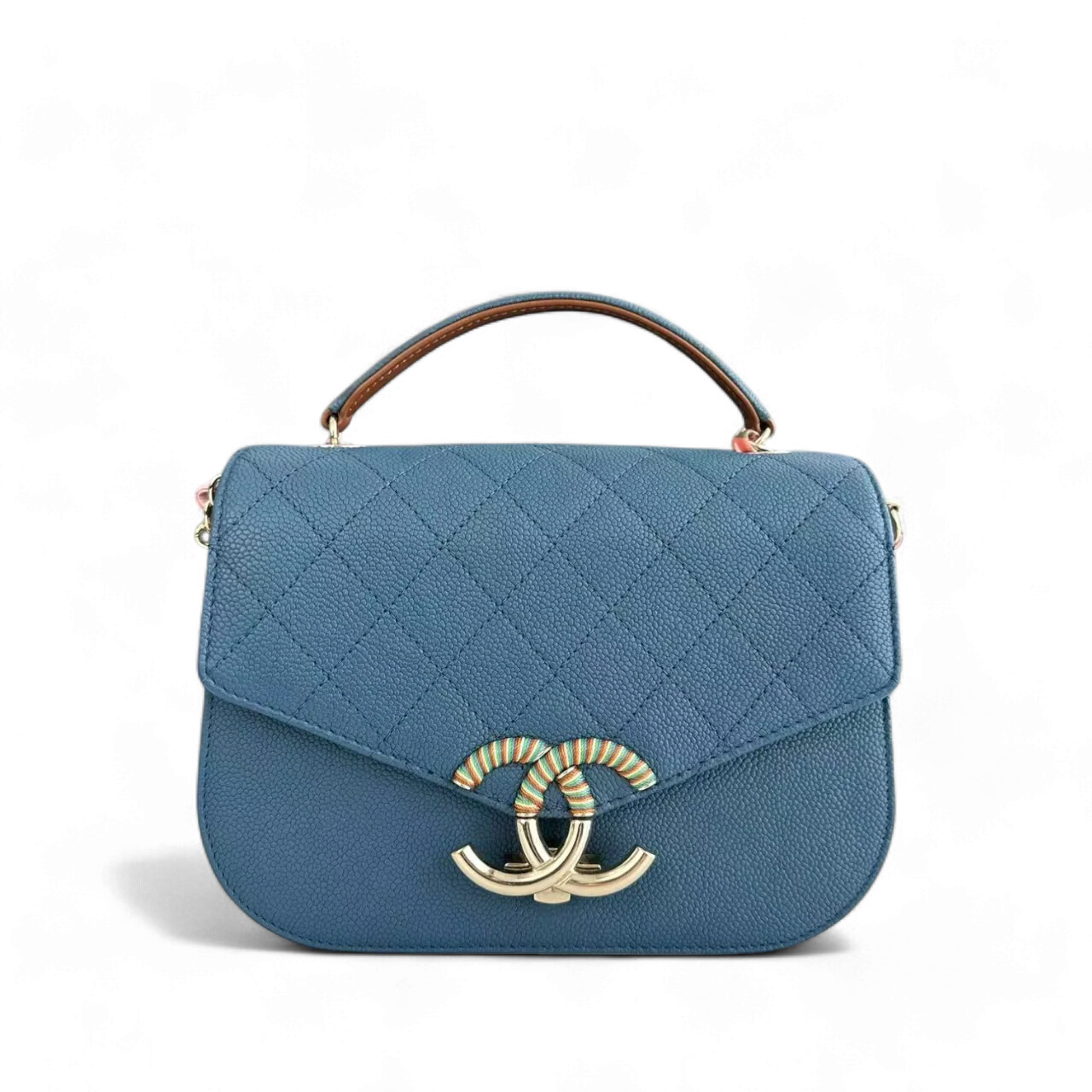 Chanel Coco Curve Cuba - Caviar Medium Quilted Dark Blue Gold Hardware Series 23