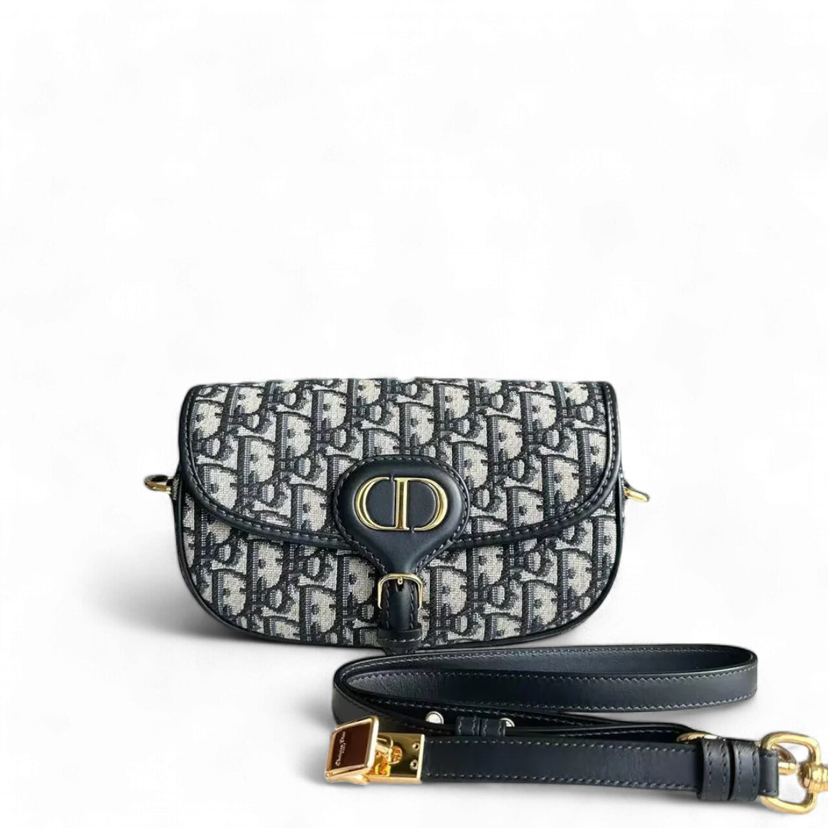 Dior Bobby East West Oblique Canvas Dark Blue Golden Hardware