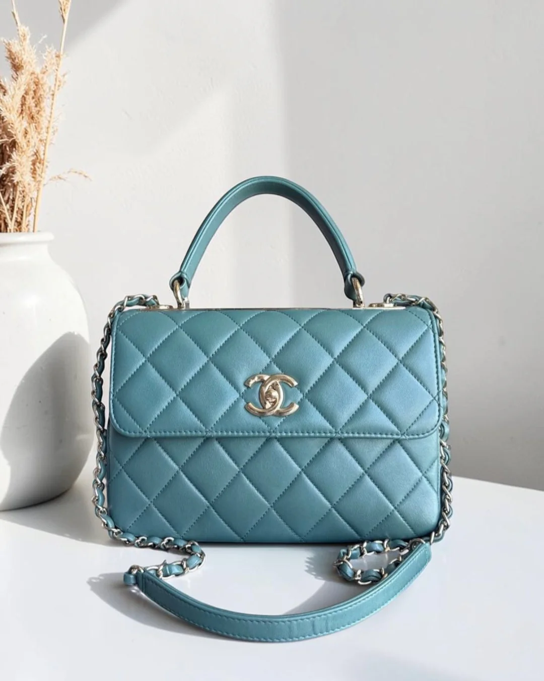 Chanel Trendy CC Small - Quilted Lambskin Green Gold Hardware Series 26