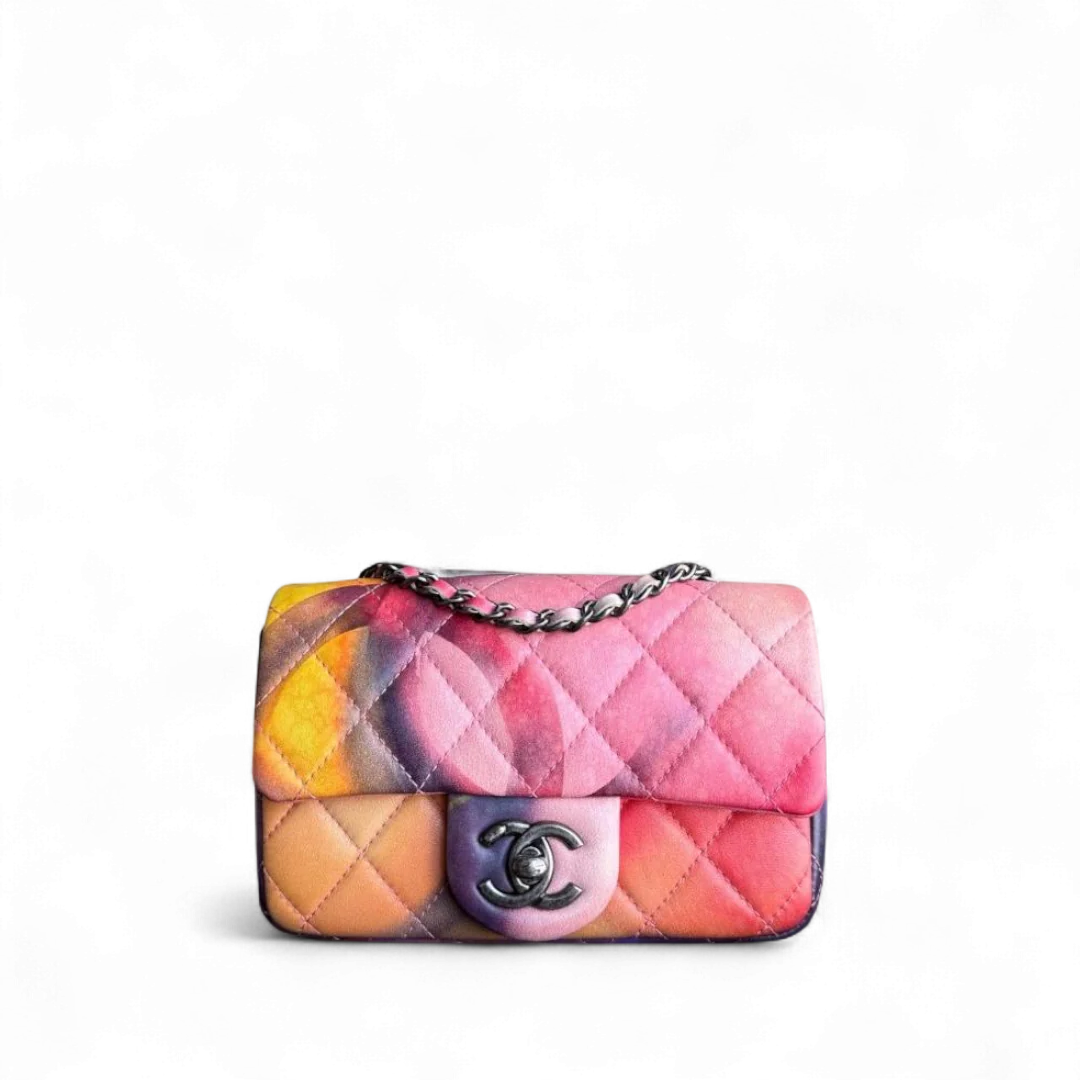 Chanel Classic Flap Extra Mini - Flower Power Quilted Lambskin Limited Edition Black Hardware Series 20
