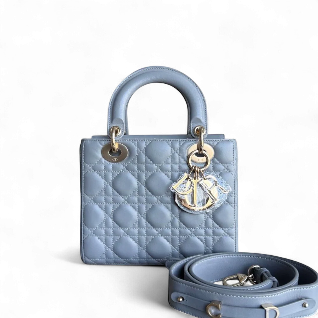 Dior Lady Small ABC - Cannage Lambskin Gray Gray Gold Hardware MyABC