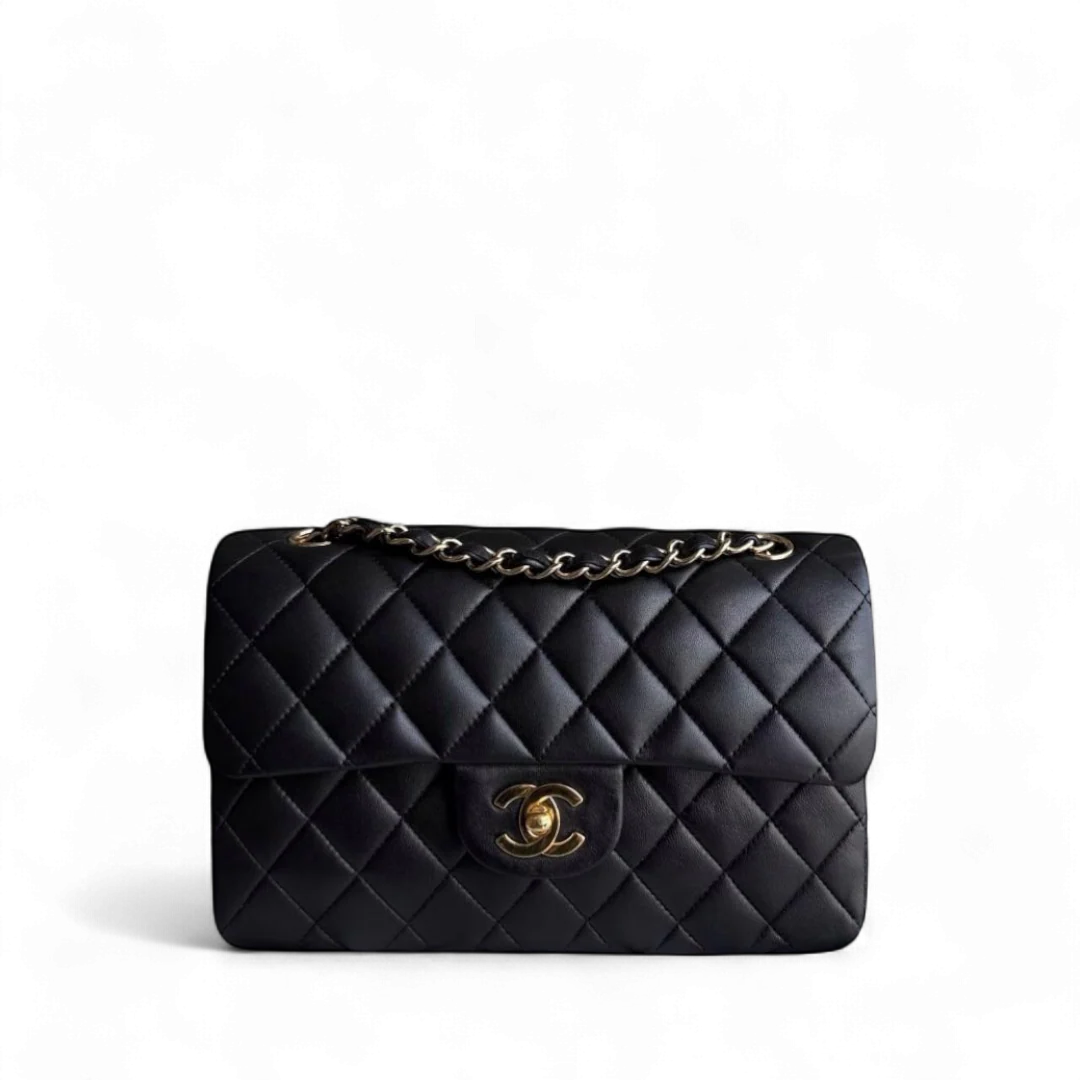 Chanel Classic Flap Small - Quilted Lambskin 23CM Black Gold Hardware Series 13