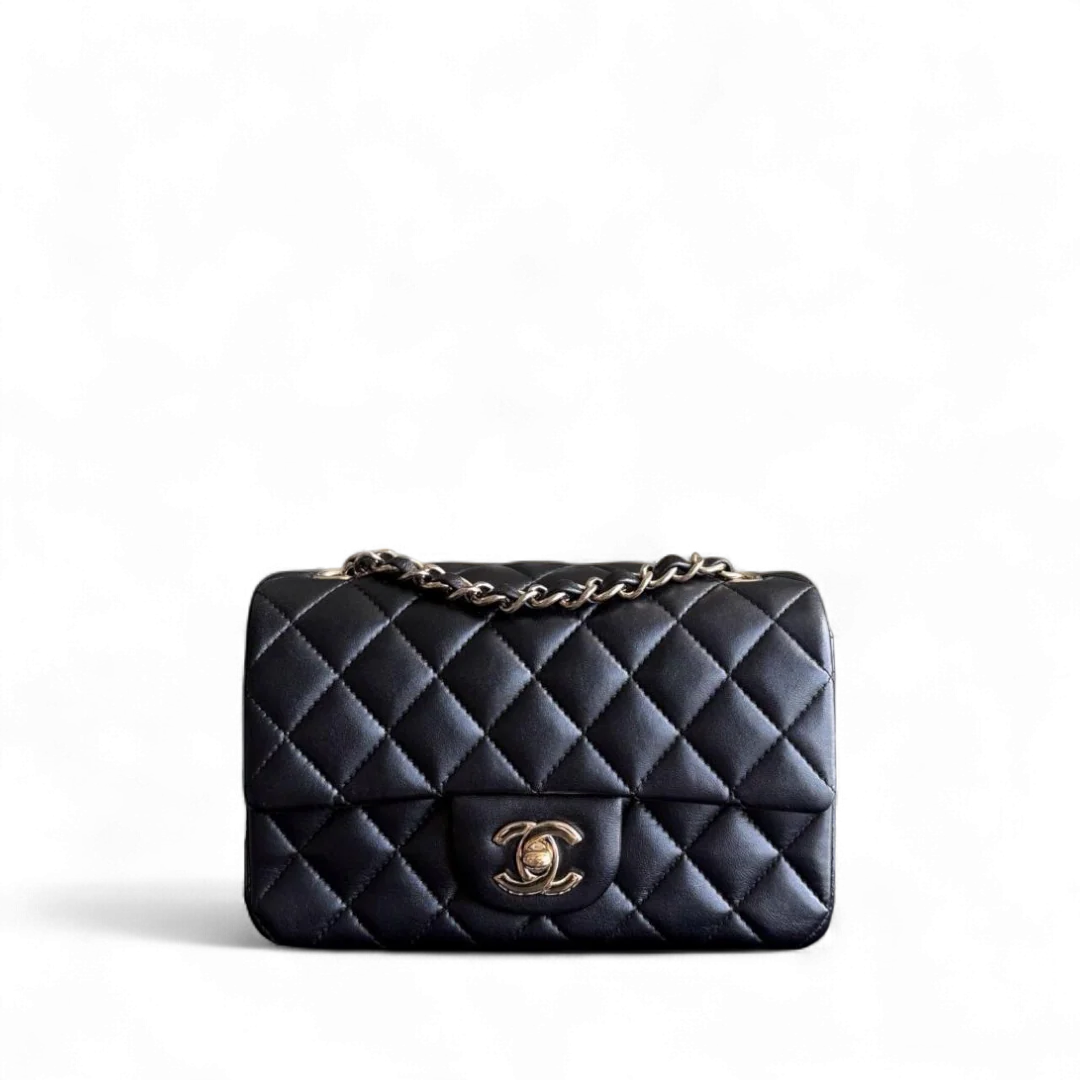 Chanel Classic Flap Mini - Quilted Lambskin Black Gold Hardware Series 26