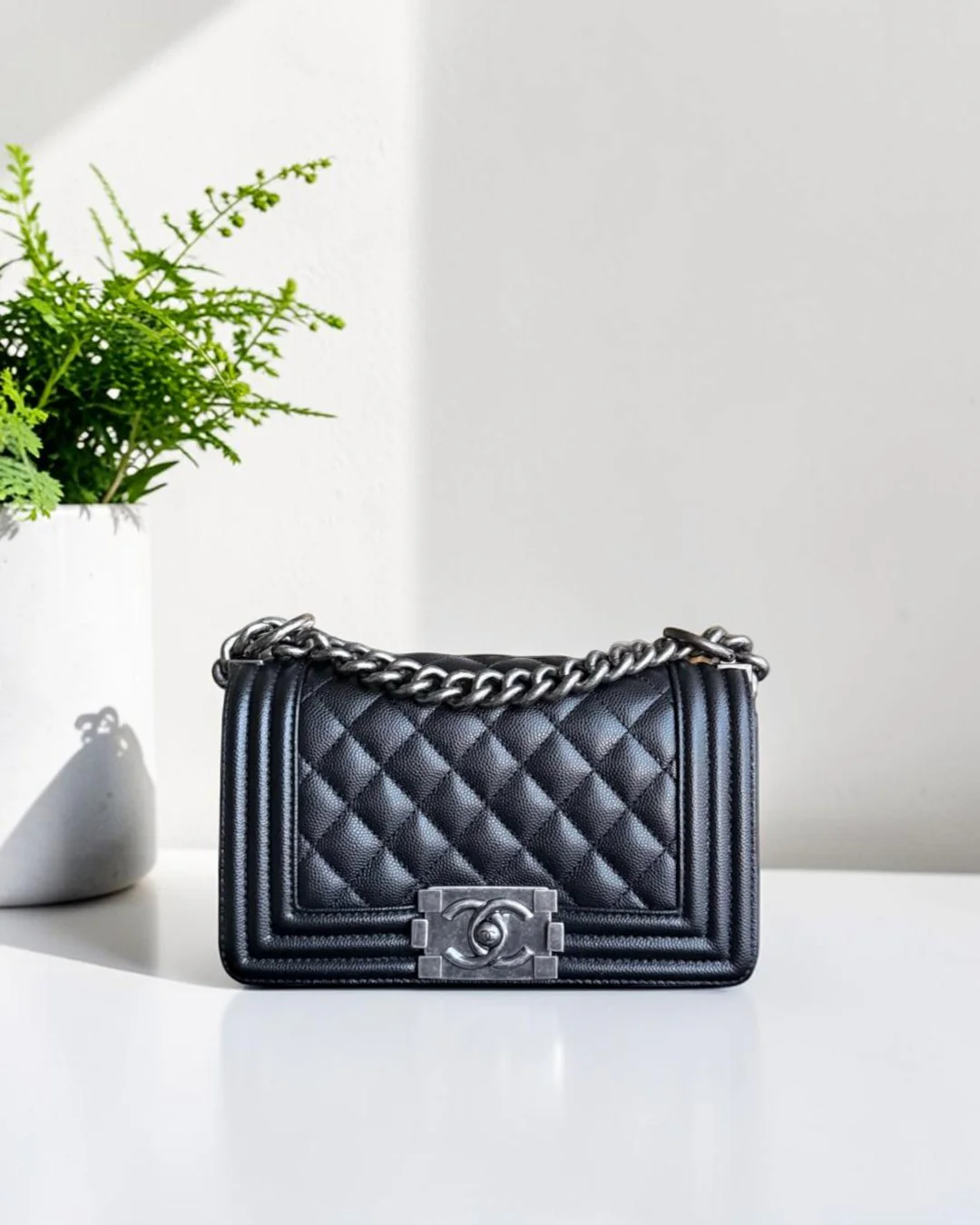 Chanel Boy Small - Caviar Quilted Black Ruthenium Silver Hardware