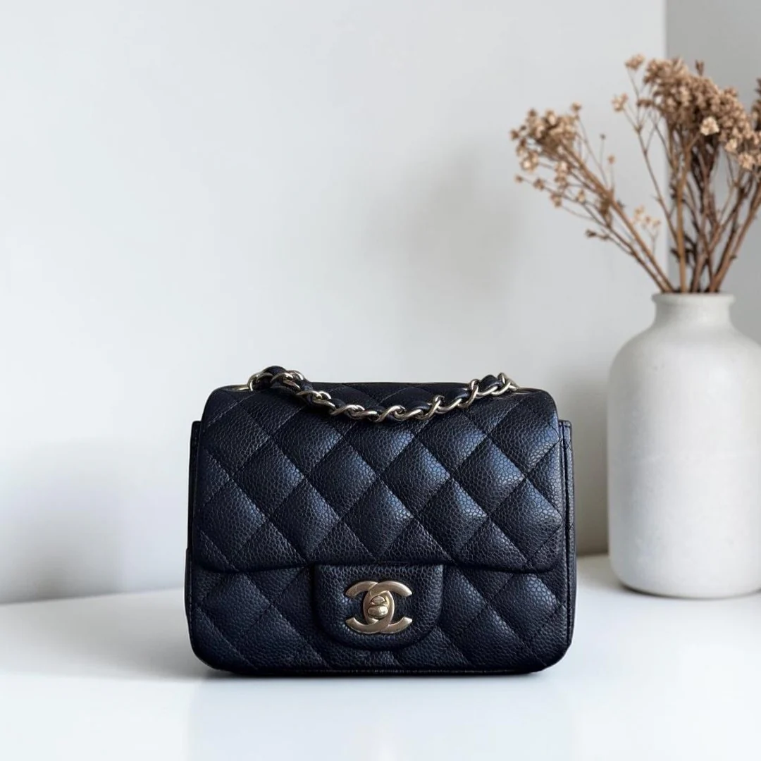 Chanel Classic Flap Mini Square - Caviar Quilted Black Gold Hardware