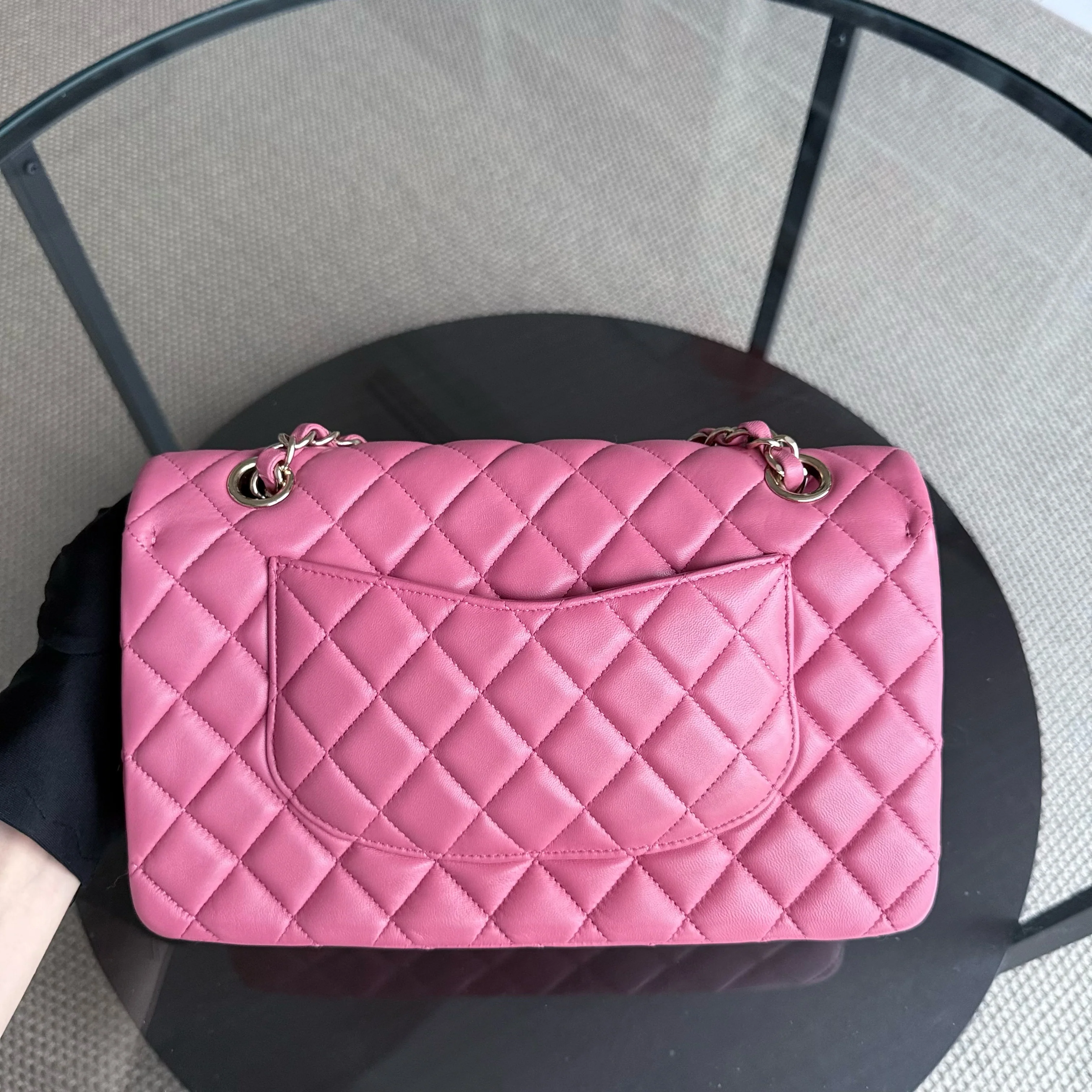 Chanel Classic Flap Medium - Special Valentine Edition 25CM Quilted Lambskin Pink Gold Hardware Series 19