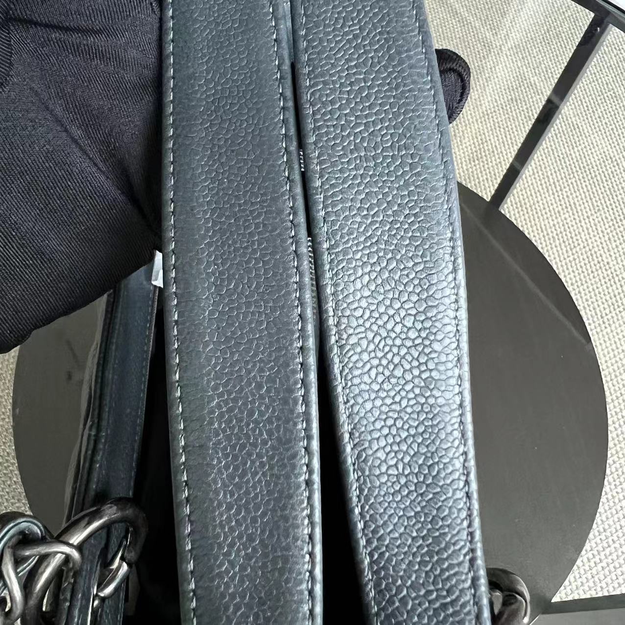 Caviar GST Grand Shopping Tote Quilted Grained Calfskin Grey Silver Hardware Series 13