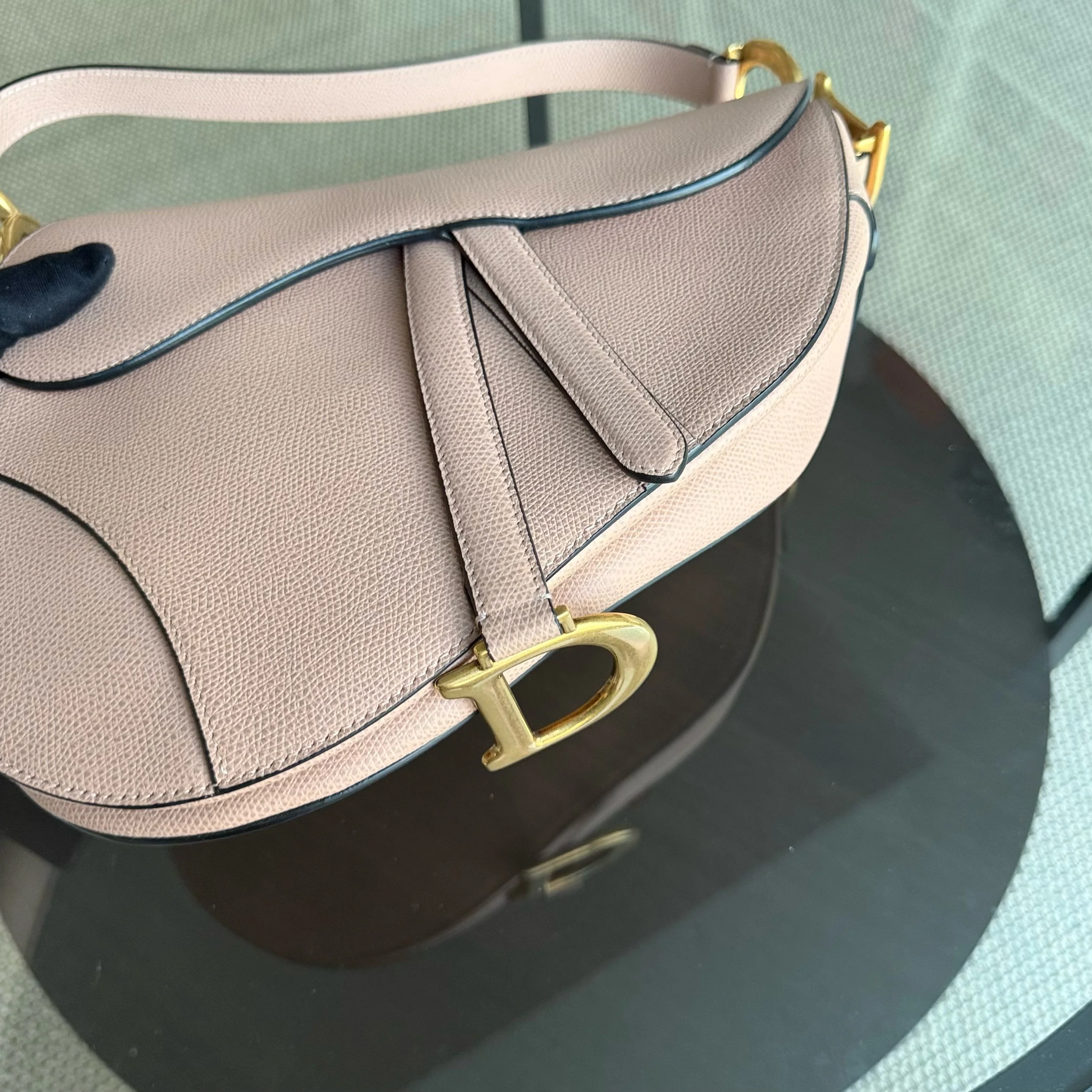 Dior Saddle Medium - Grained Calfskin Nude Pink Blush Gold Hardware
