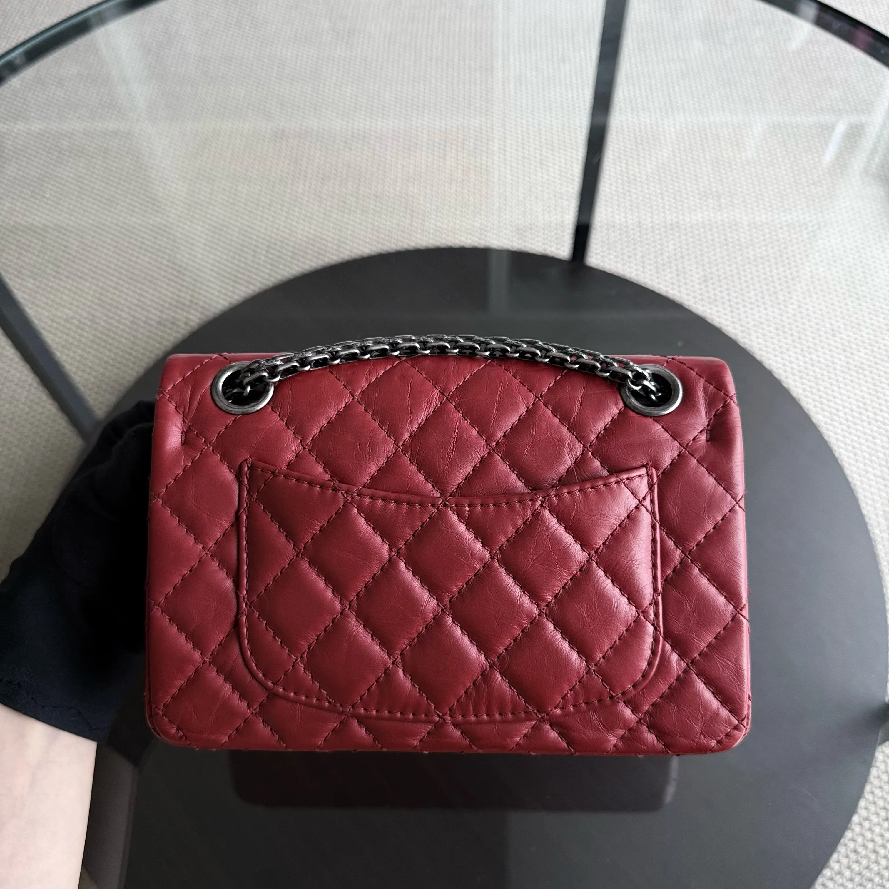 Chanel 2.55 Reissue Mini - 20CM Quilted Aged Calfskin Red Ruthenium Silver Hardware Series 16