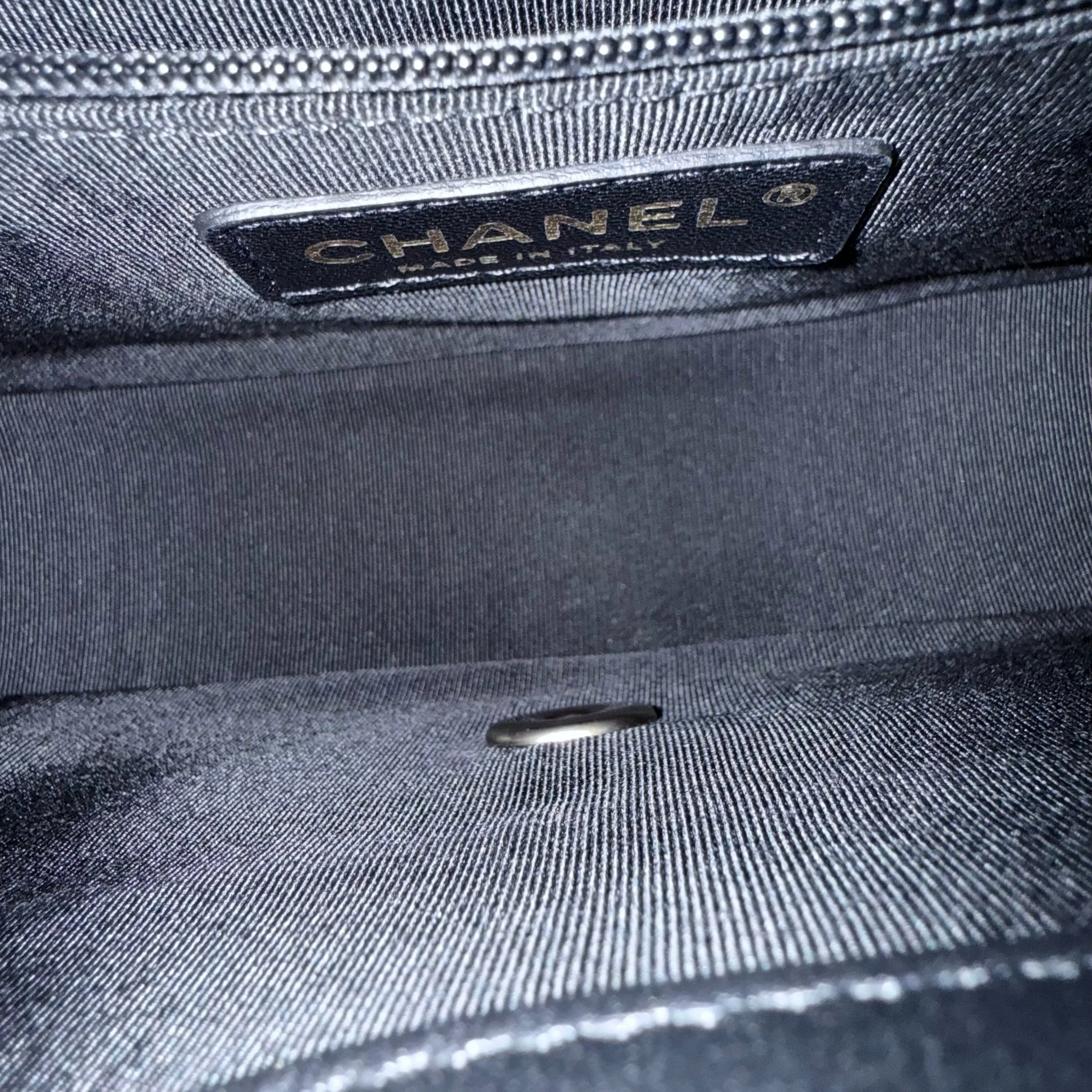 Chanel Seasonal Flap - 25CM Quilted Lambskin Bi-Color White Black Gold Hardware