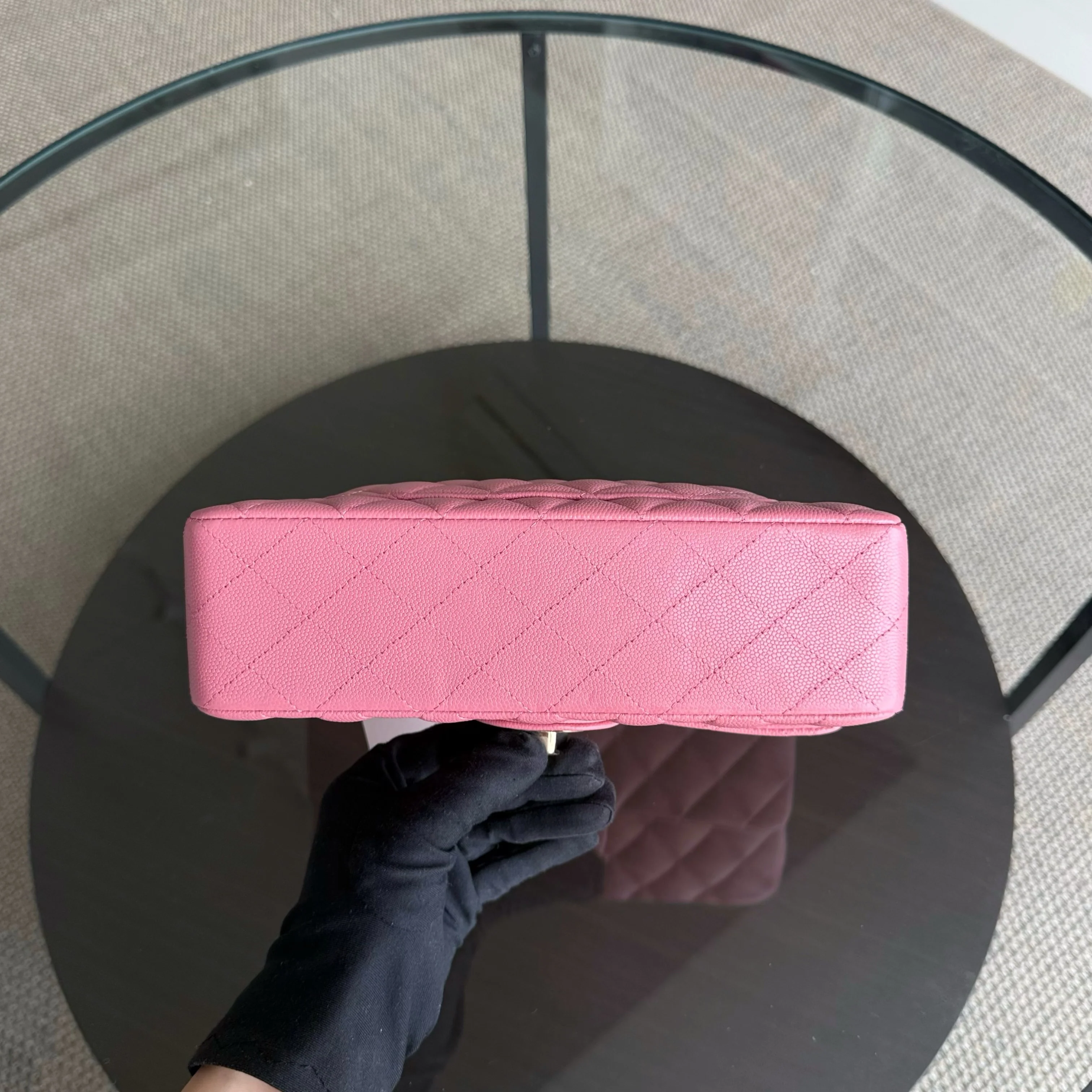 Chanel Classic Flap Small - Caviar 23CM Quilted Pink Gold Hardware Microchip