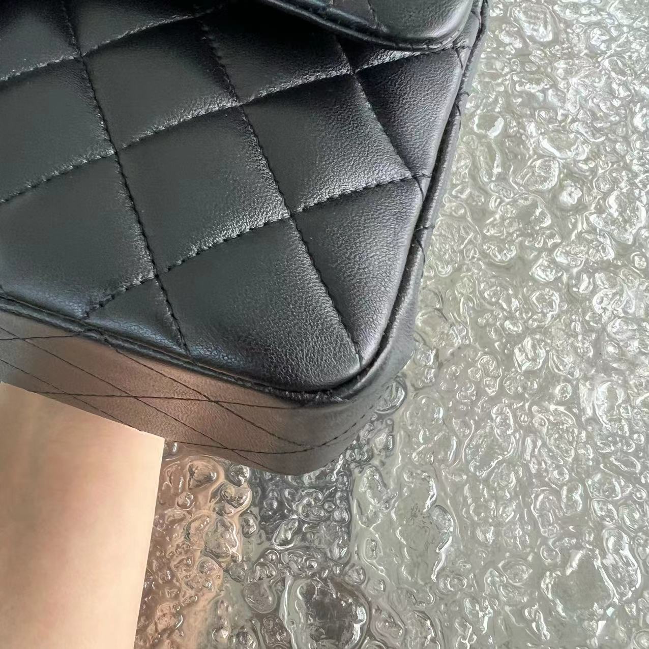 *2019 Receipt* Chanel Small Classic Flap Double Flap 23CM Quilted Lambskin Black Silver Hardware Series 27 - Best Luxury Designers