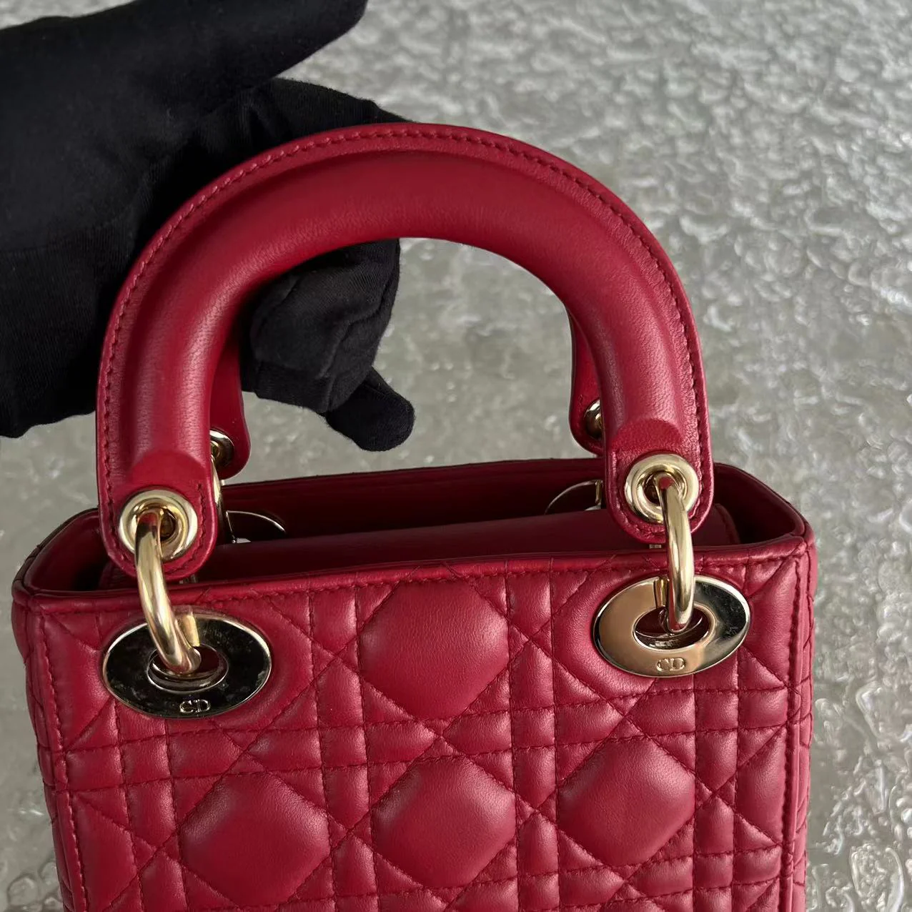 *2020, Chain strap* Dior Lady Mini Cannage Lambskin Burgundy Red Golden Hardware - Best Luxury Designers