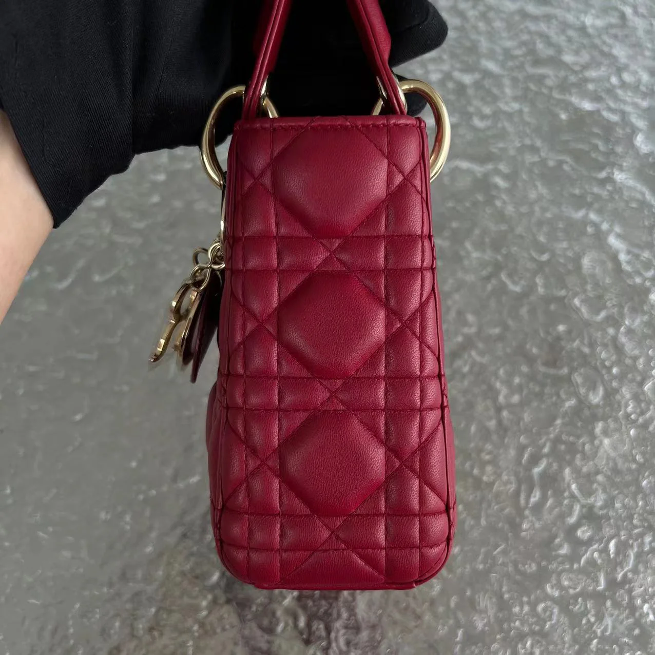 *2020, Chain strap* Dior Lady Mini Cannage Lambskin Burgundy Red Golden Hardware - Best Luxury Designers