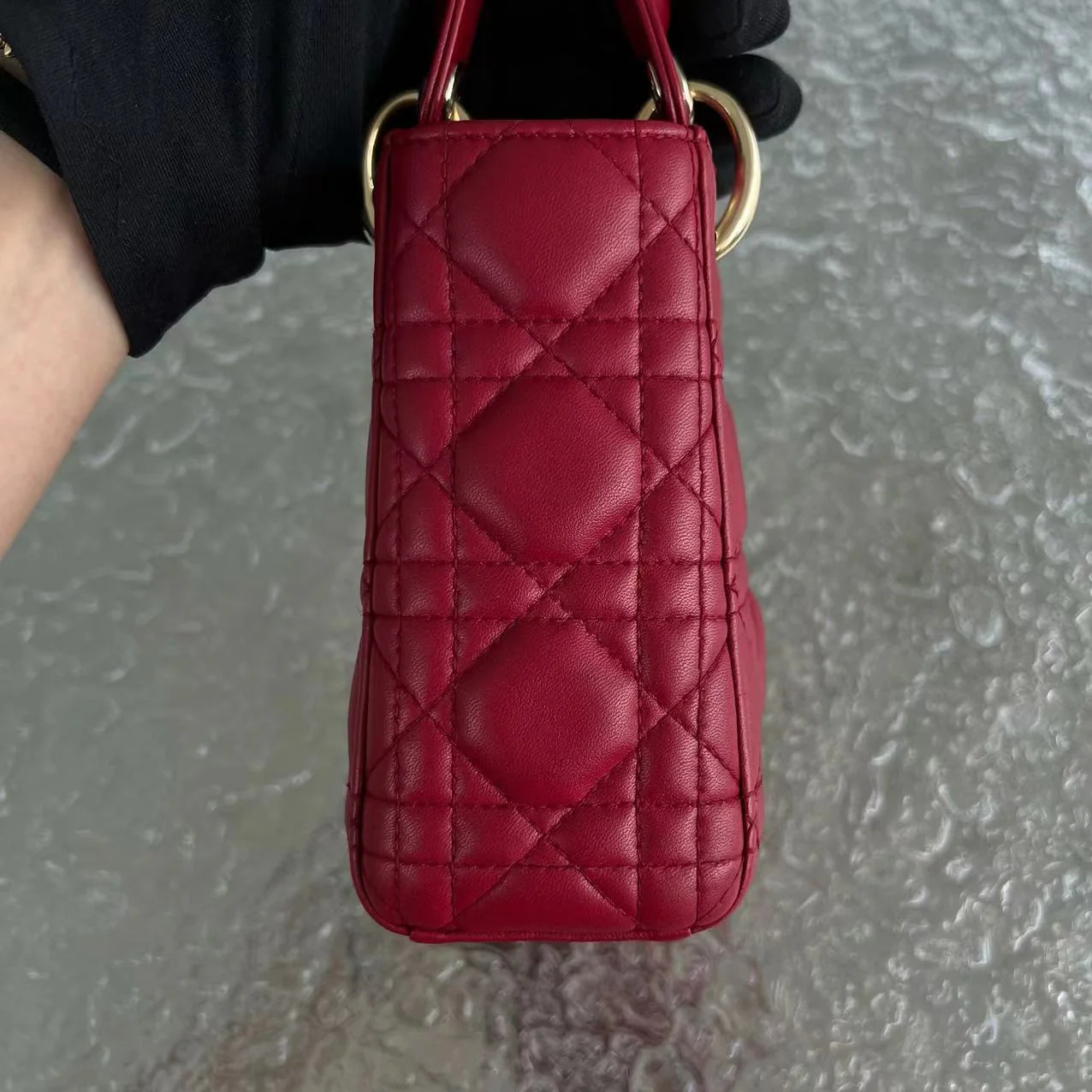 *2020, Chain strap* Dior Lady Mini Cannage Lambskin Burgundy Red Golden Hardware - Best Luxury Designers