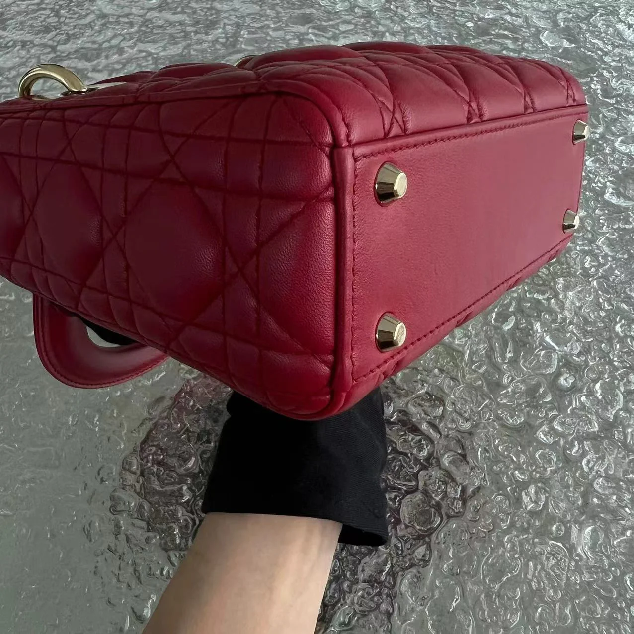 *2020, Chain strap* Dior Lady Mini Cannage Lambskin Burgundy Red Golden Hardware - Best Luxury Designers