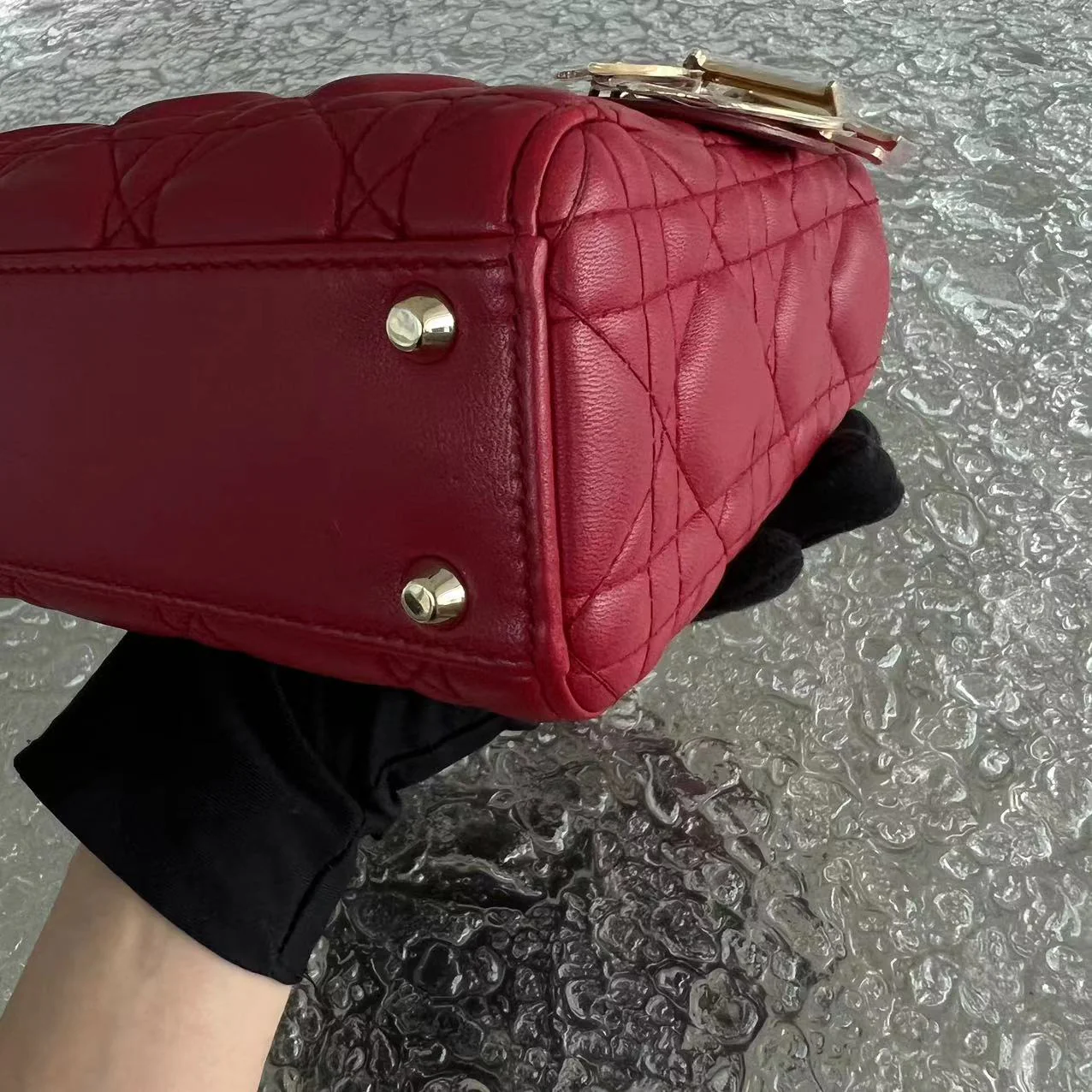 *2020, Chain strap* Dior Lady Mini Cannage Lambskin Burgundy Red Golden Hardware - Best Luxury Designers