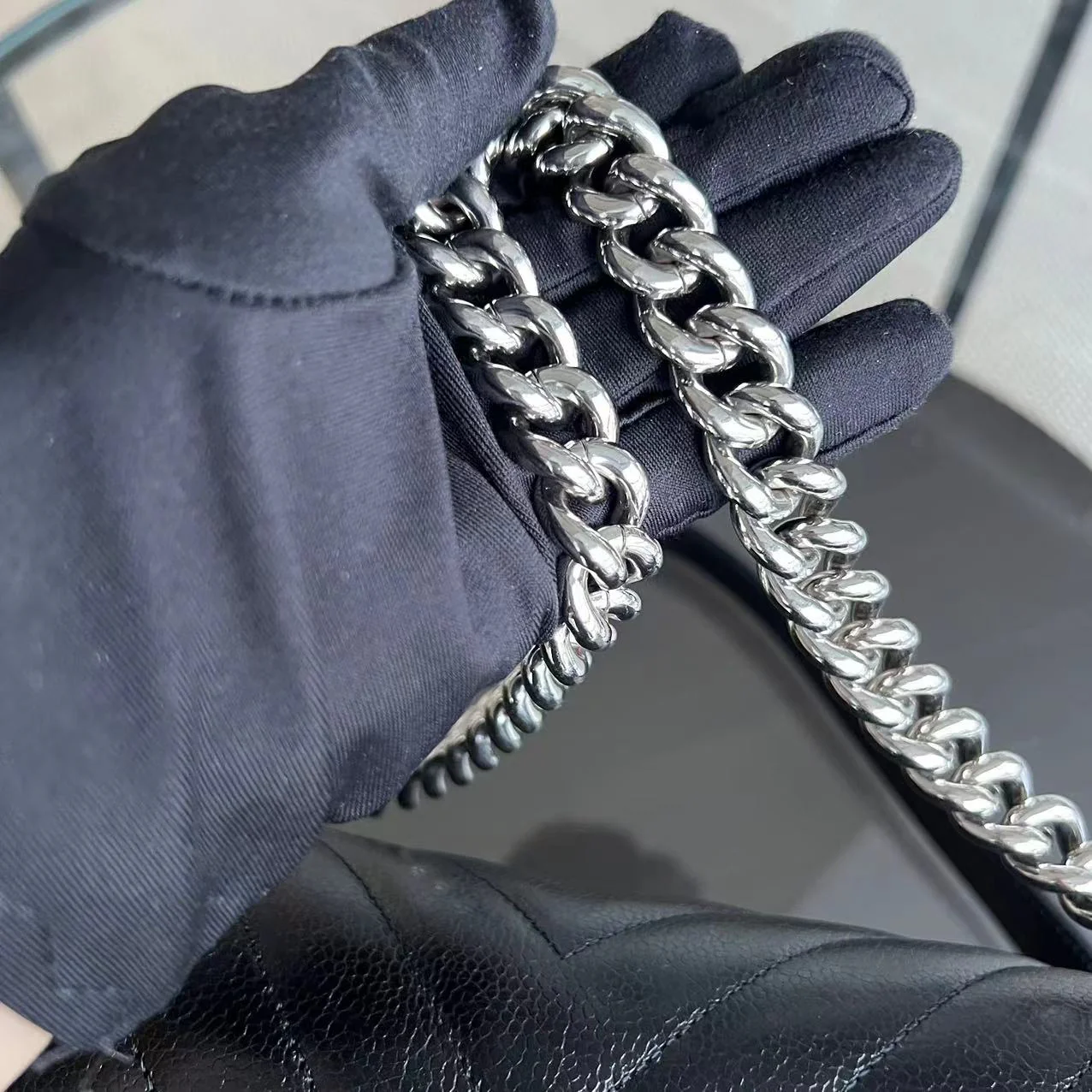 *2020 Receipt* Chanel Caviar Boy Old Medium 25CM Chevron Black Silver Hardware Series 29 - Best Luxury Designers