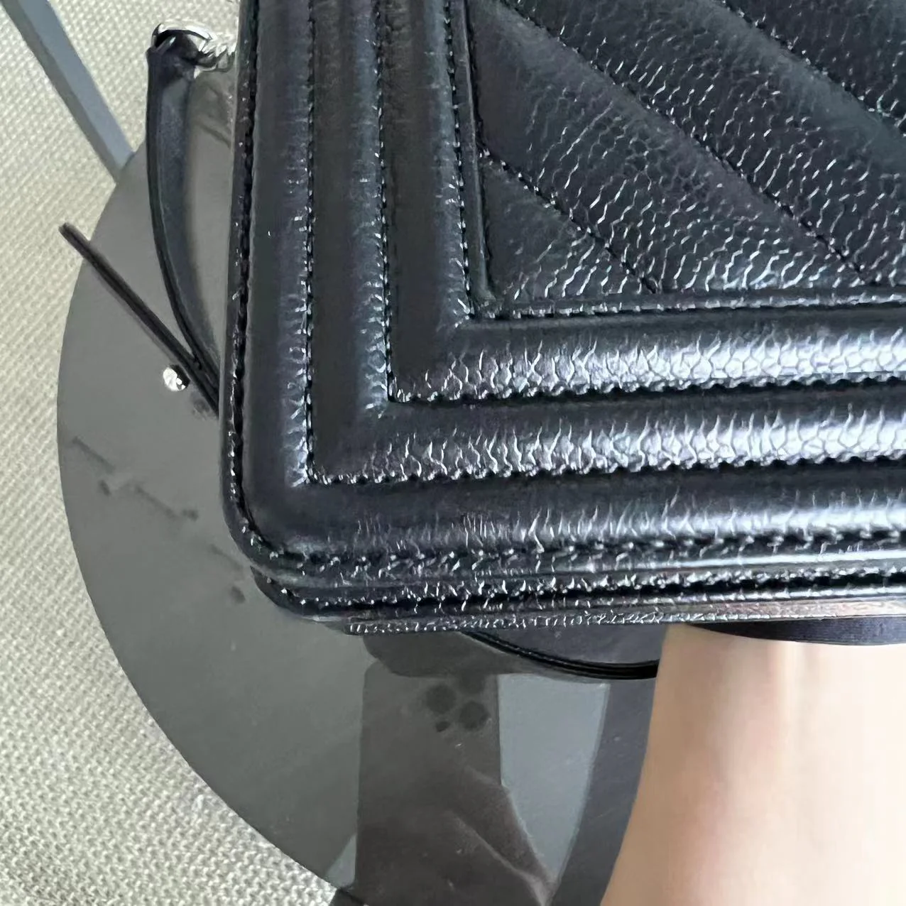 *2020 Receipt* Chanel Caviar Boy Old Medium 25CM Chevron Black Silver Hardware Series 29 - Best Luxury Designers