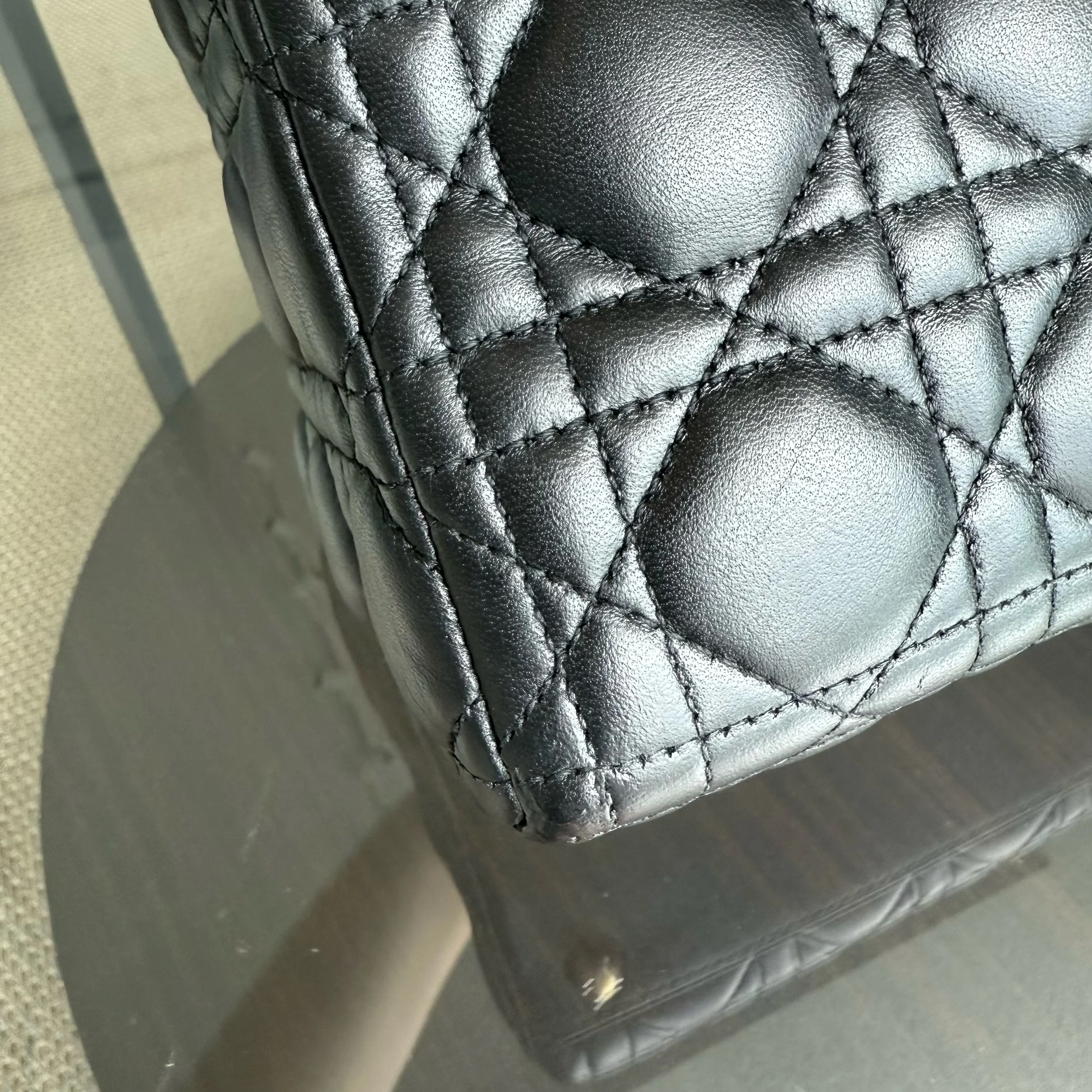 Dior Lady Large - Cannage Lambskin Black Gold Hardware NO STRAP