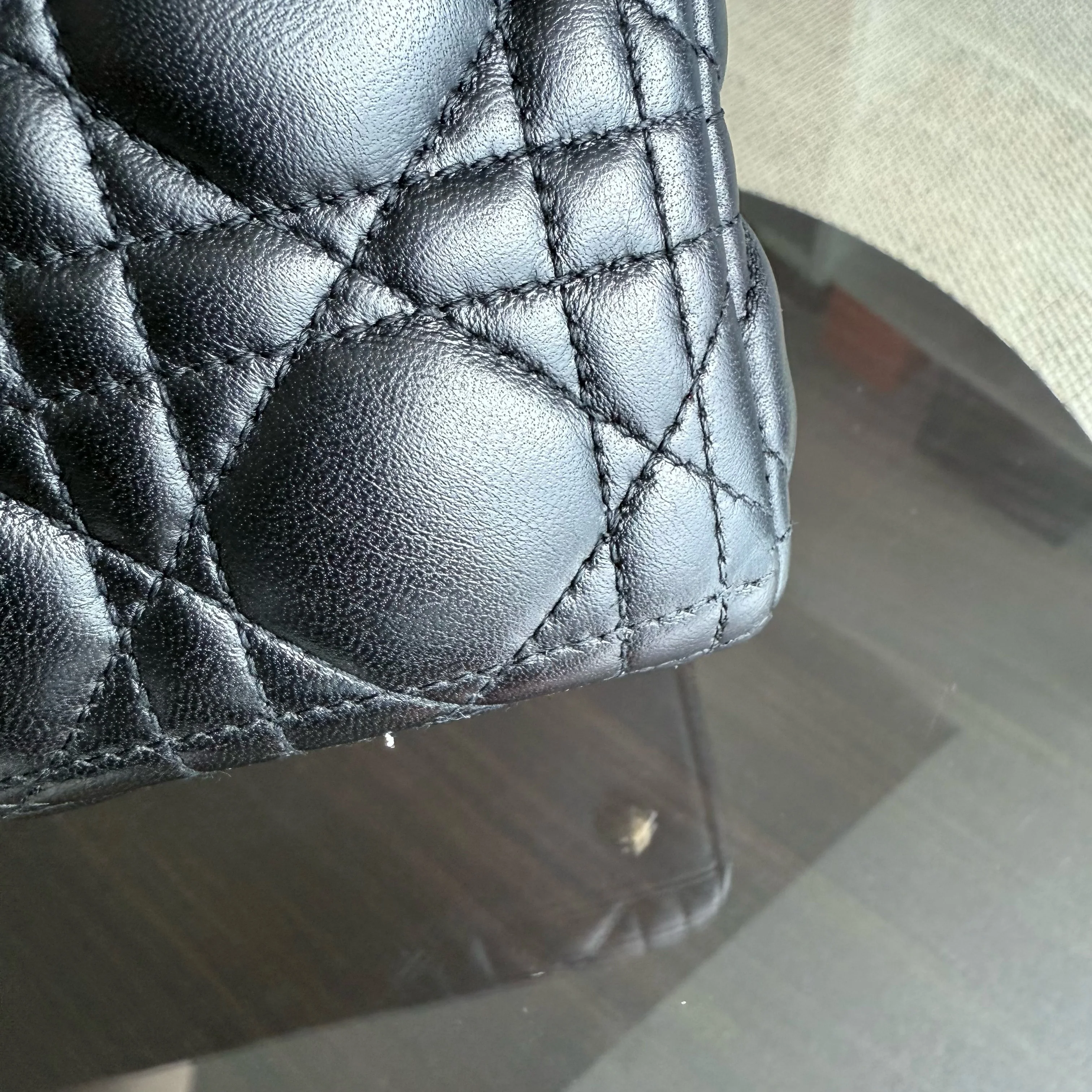 Dior Lady Large - Cannage Lambskin Black Gold Hardware NO STRAP