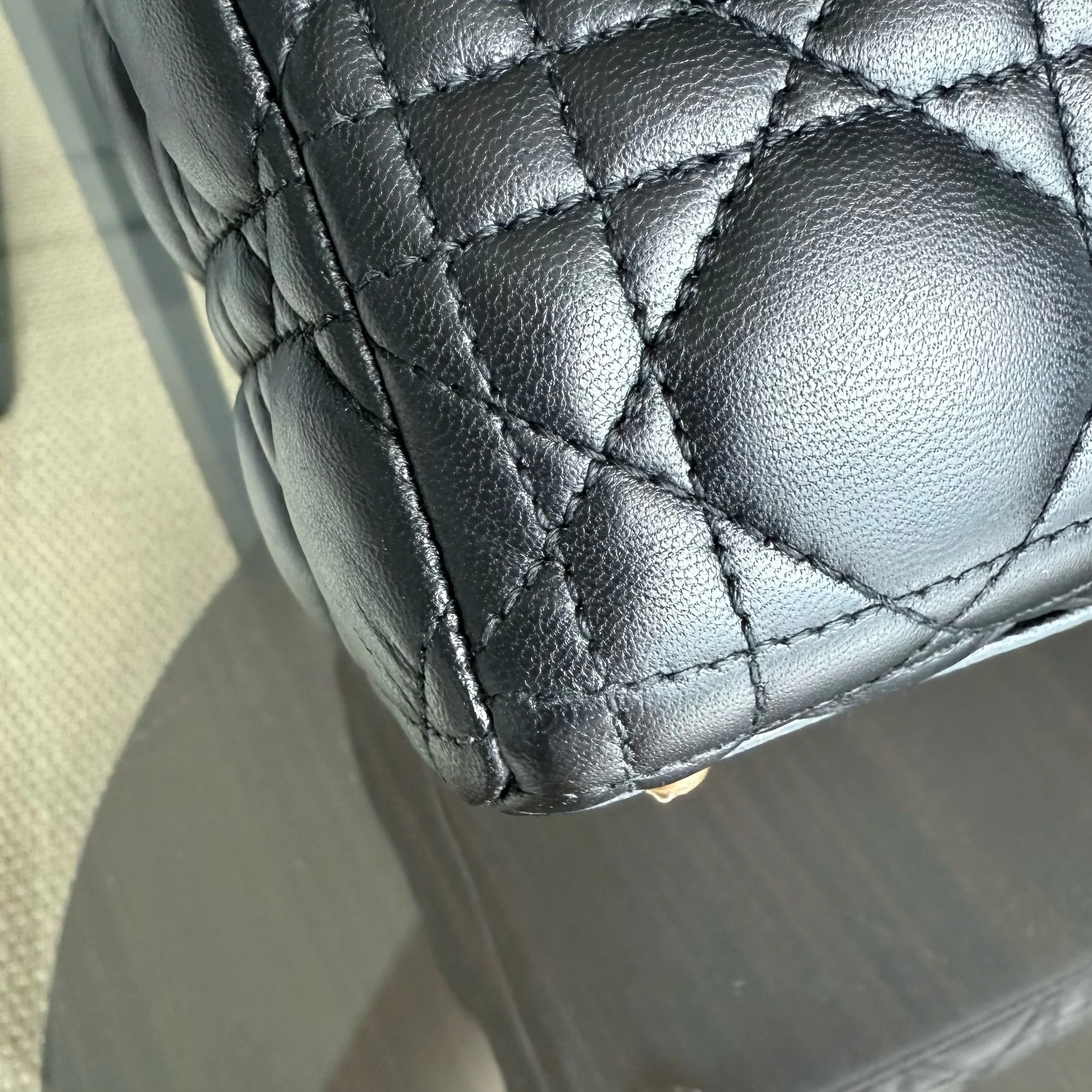 Dior Lady Large - Cannage Lambskin Black Gold Hardware NO STRAP