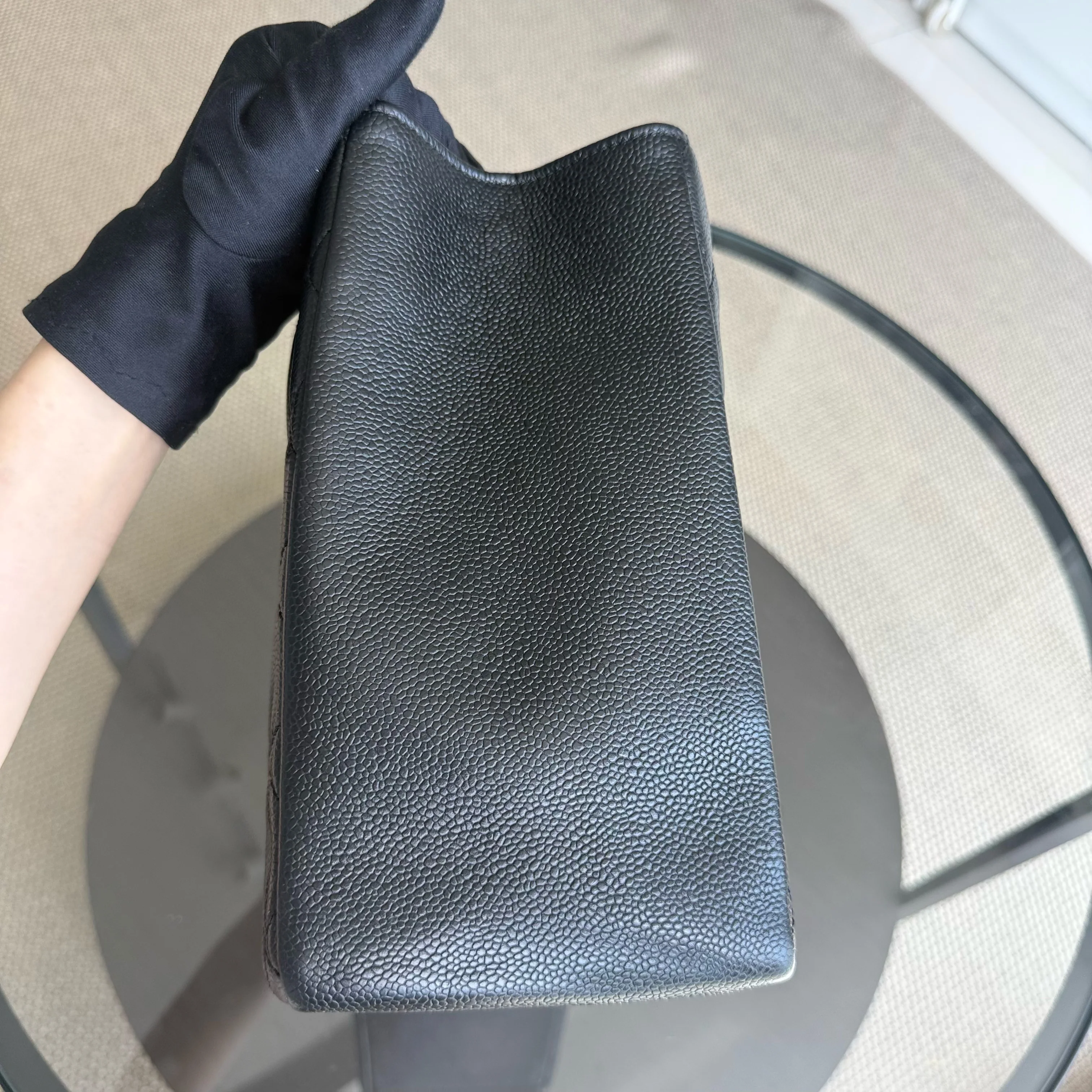 Chanel GST Grand Shopping Tote - Caviar Quilted Grained Calfskin Black Gold Hardware