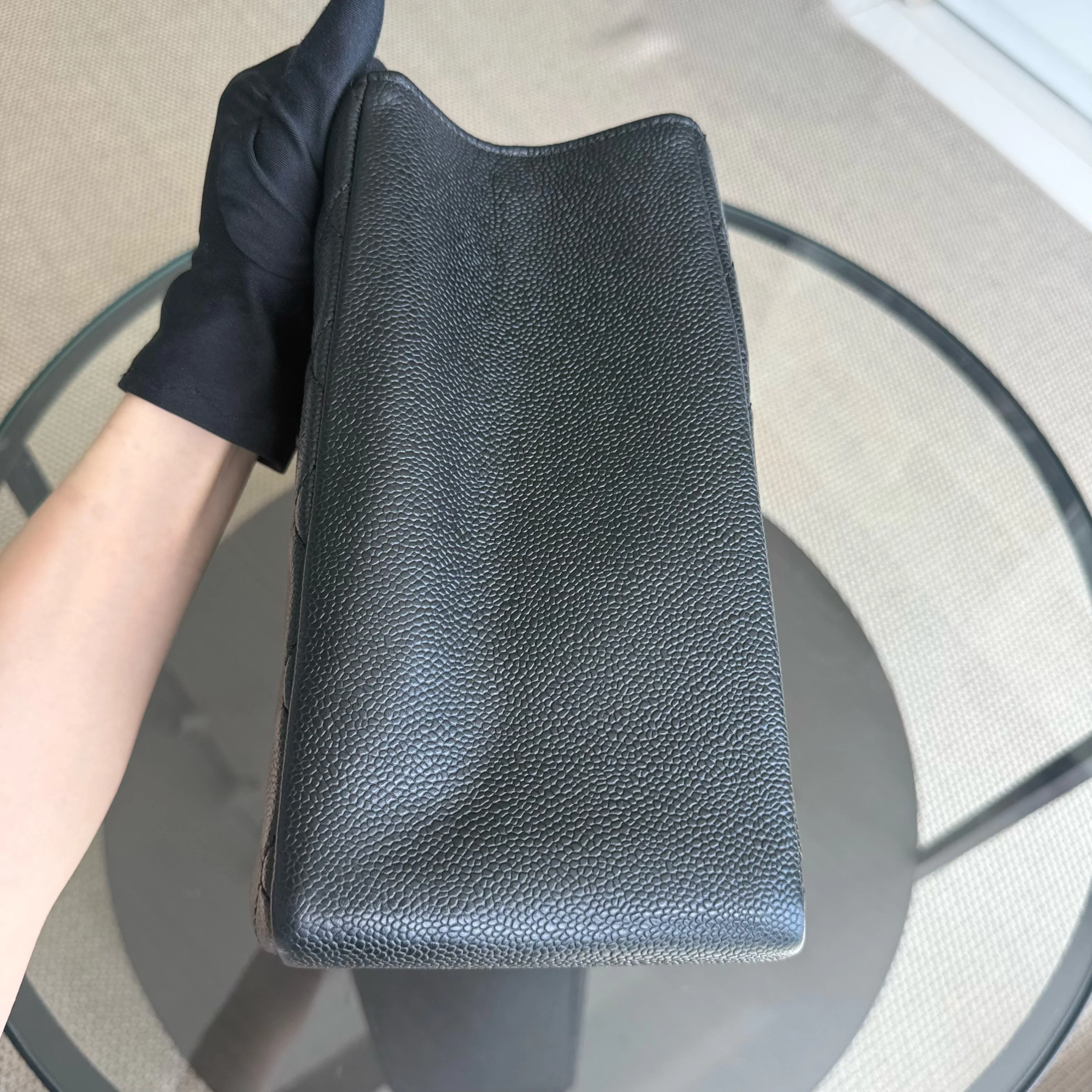 Chanel GST Grand Shopping Tote - Caviar Quilted Grained Calfskin Black Gold Hardware