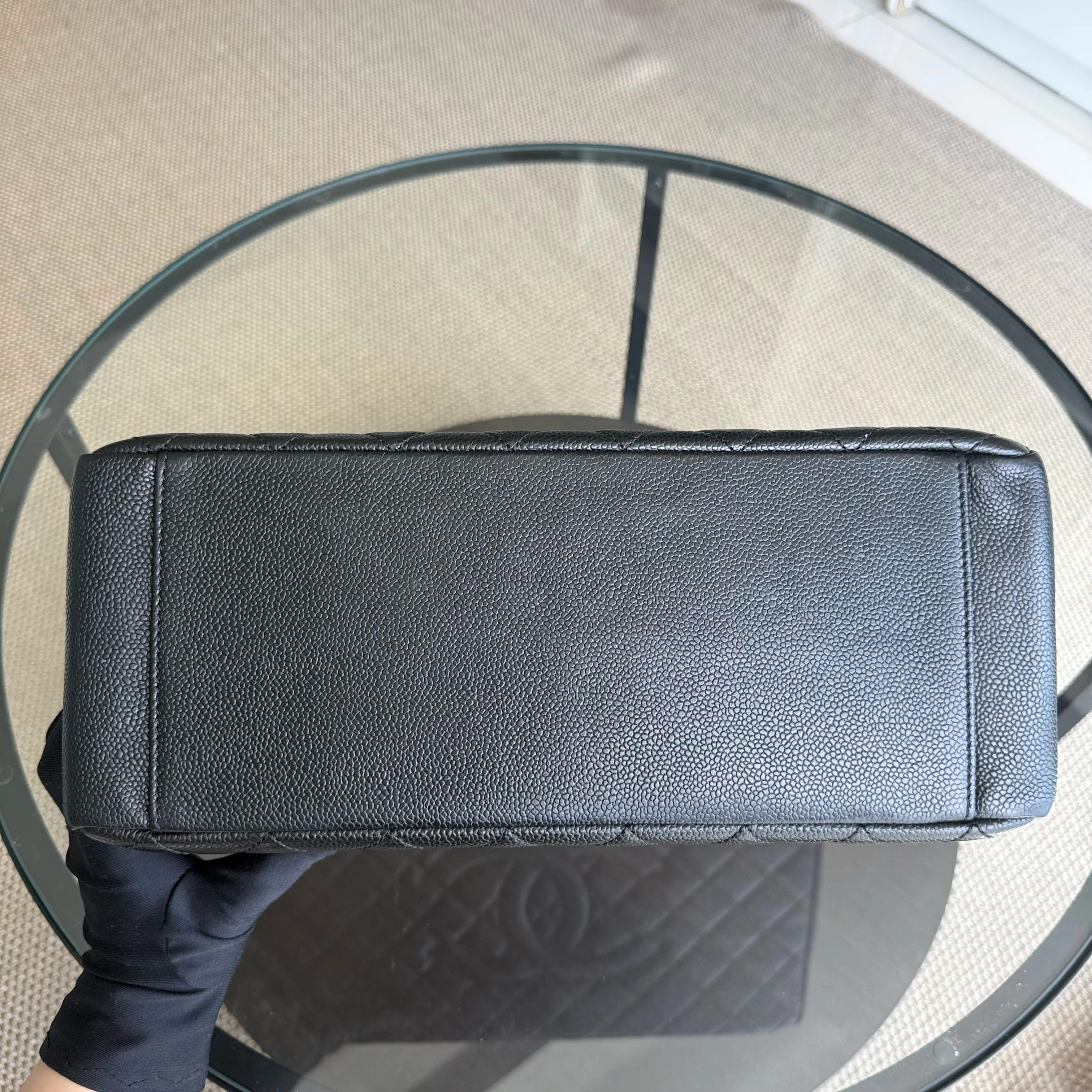 Chanel GST Grand Shopping Tote - Caviar Quilted Grained Calfskin Black Gold Hardware