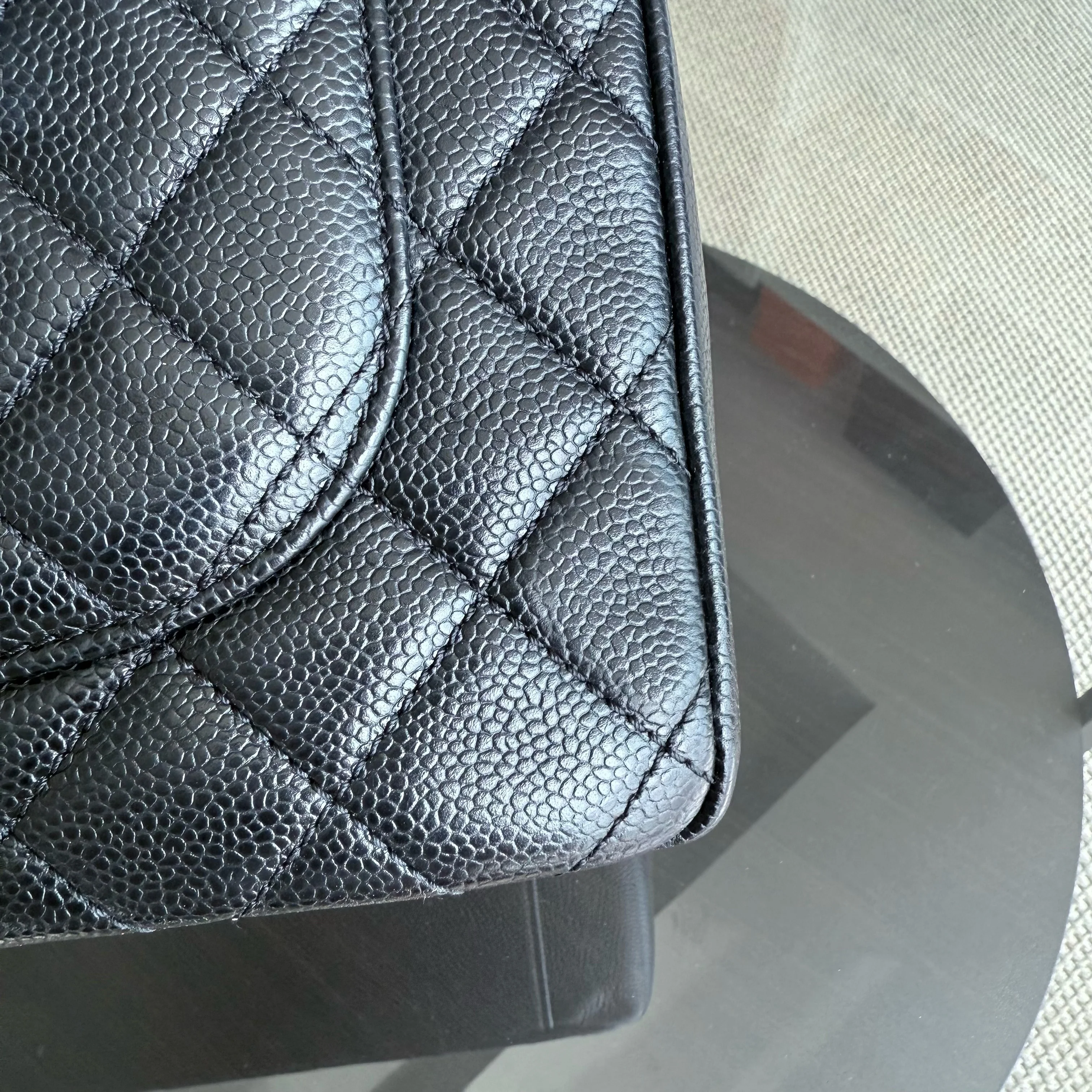 Chanel GST Grand Shopping Tote - Caviar Quilted Grained Calfskin Black Gold Hardware