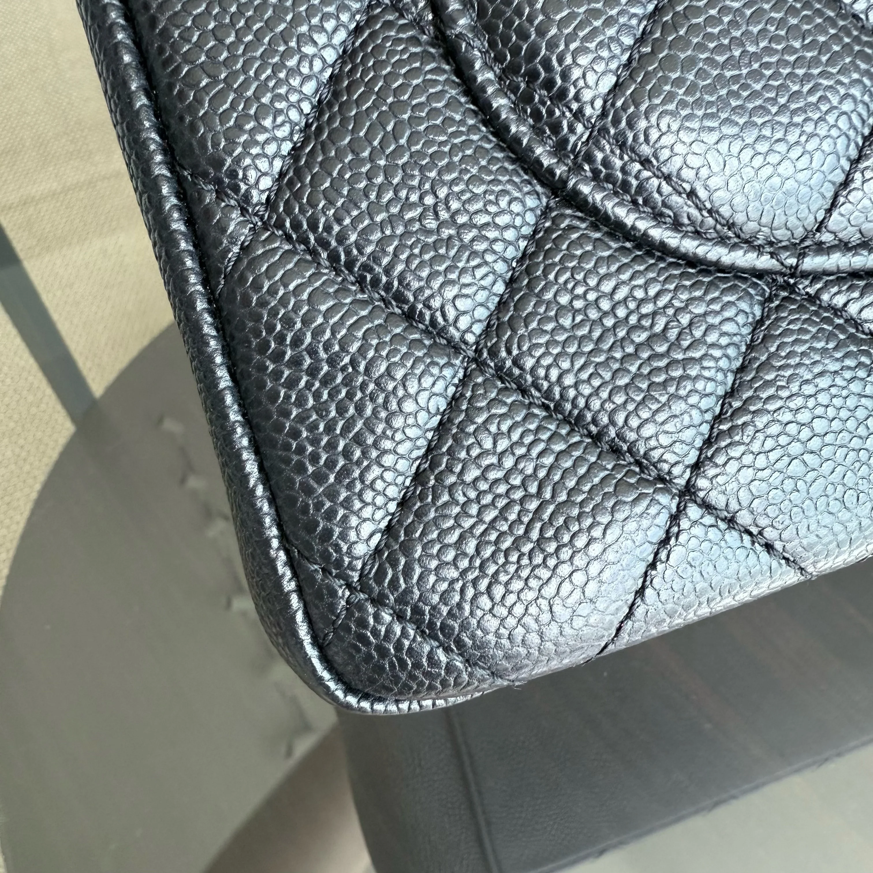 Chanel GST Grand Shopping Tote - Caviar Quilted Grained Calfskin Black Gold Hardware