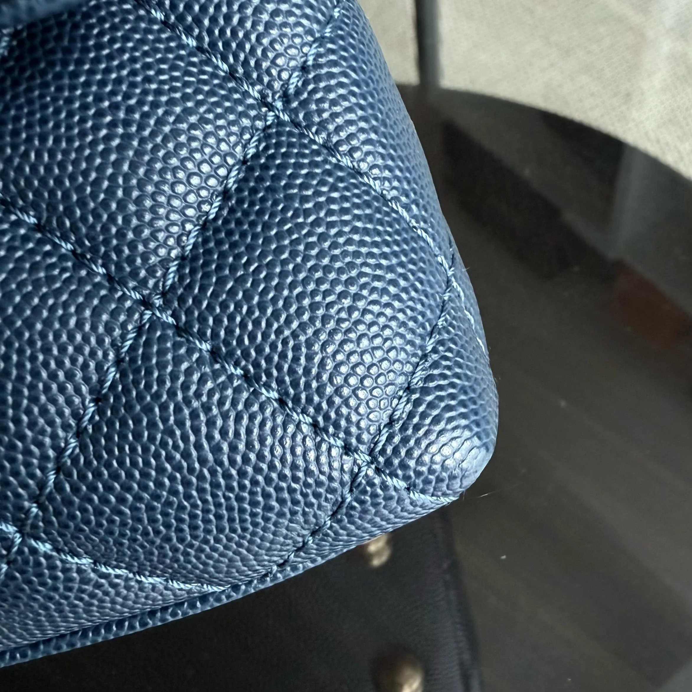 Chanel Coco Handle Small - Caviar Quilted Dark Blue Gold Hardware Series 25