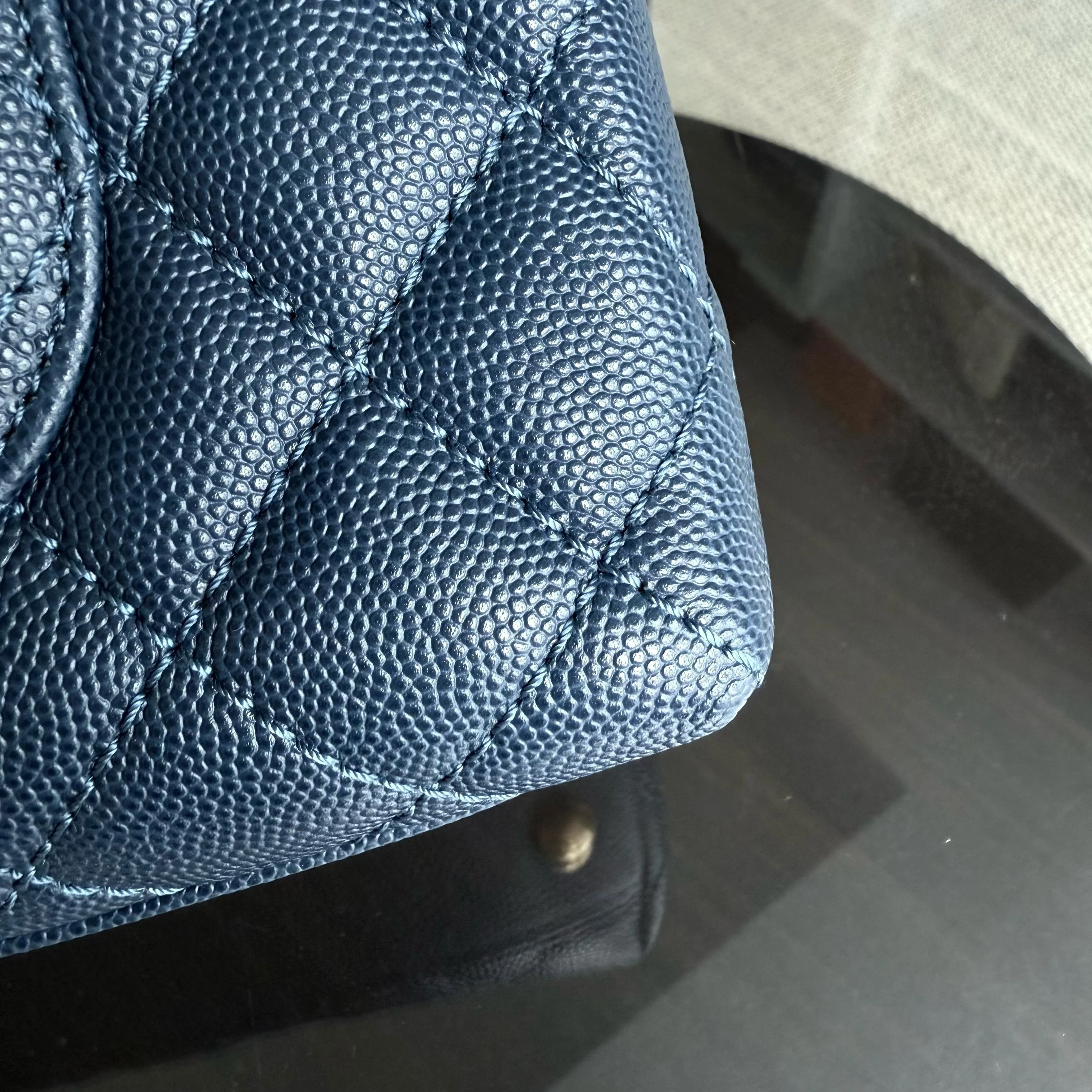 Chanel Coco Handle Small - Caviar Quilted Dark Blue Gold Hardware Series 25