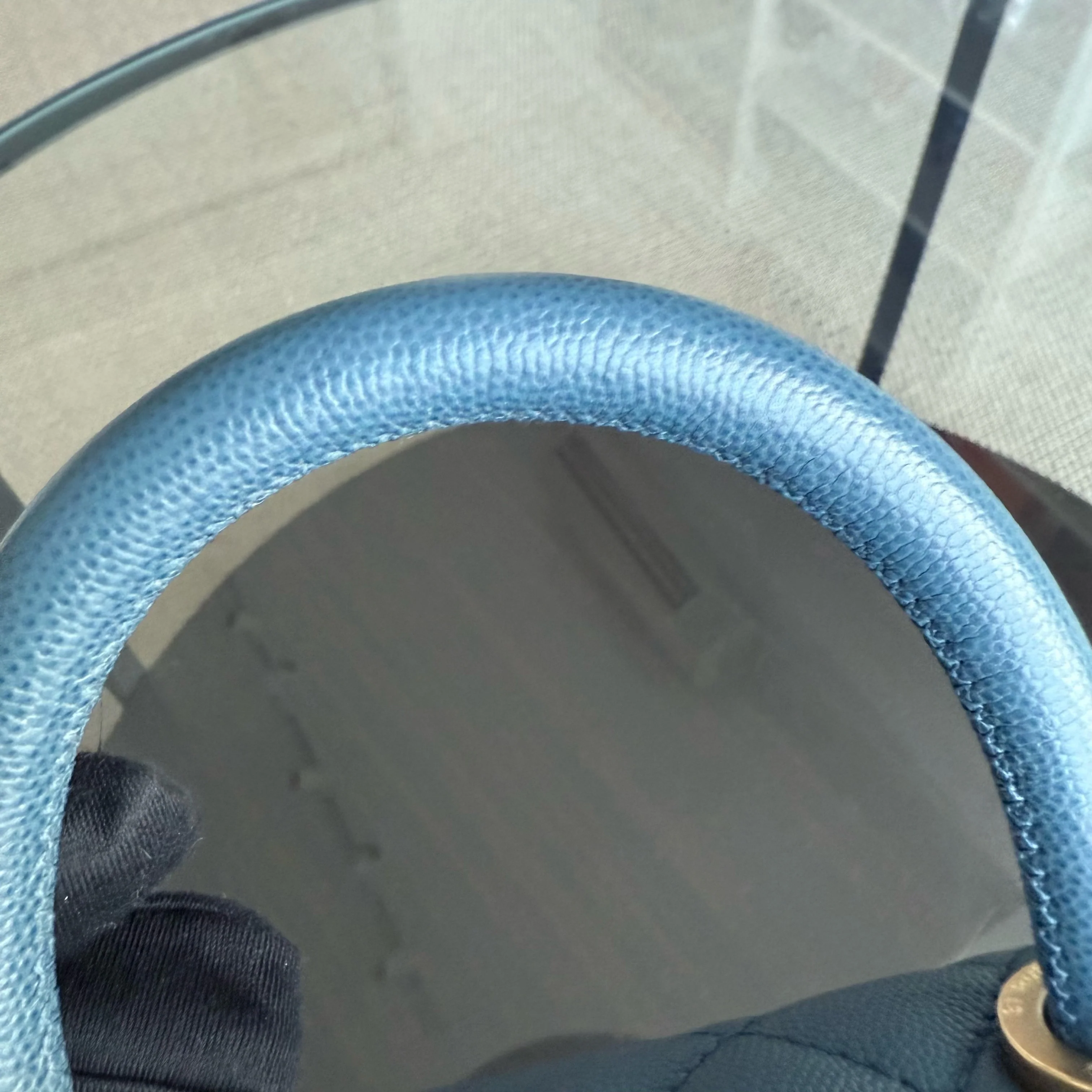 Chanel Coco Handle Small - Caviar Quilted Grained Calfskin Blue Gold Hardware Series 24