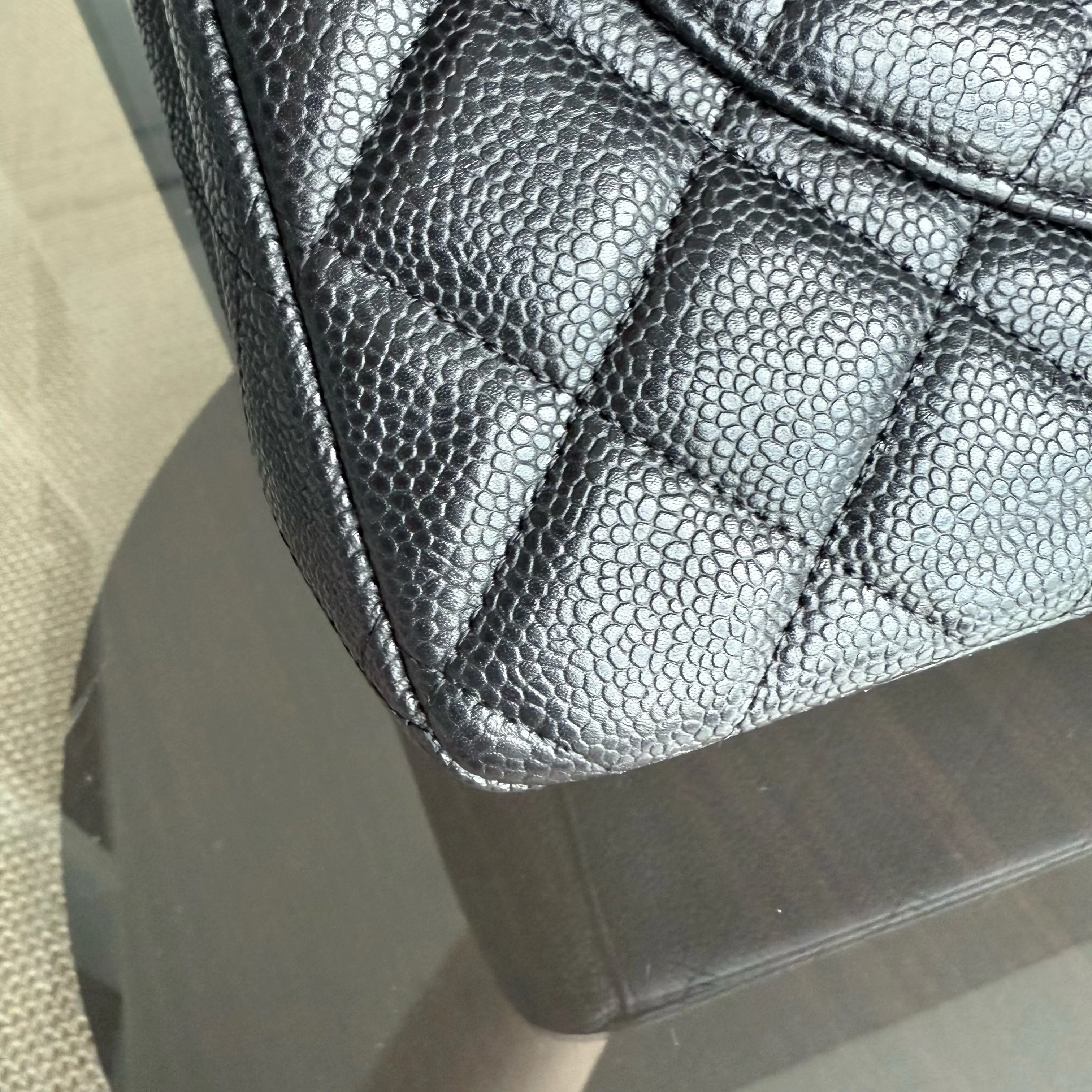 Chanel Classic Flap Maxi - Caviar 33CM Quilted Grained Calfskin Black Gold Hardware Series 19