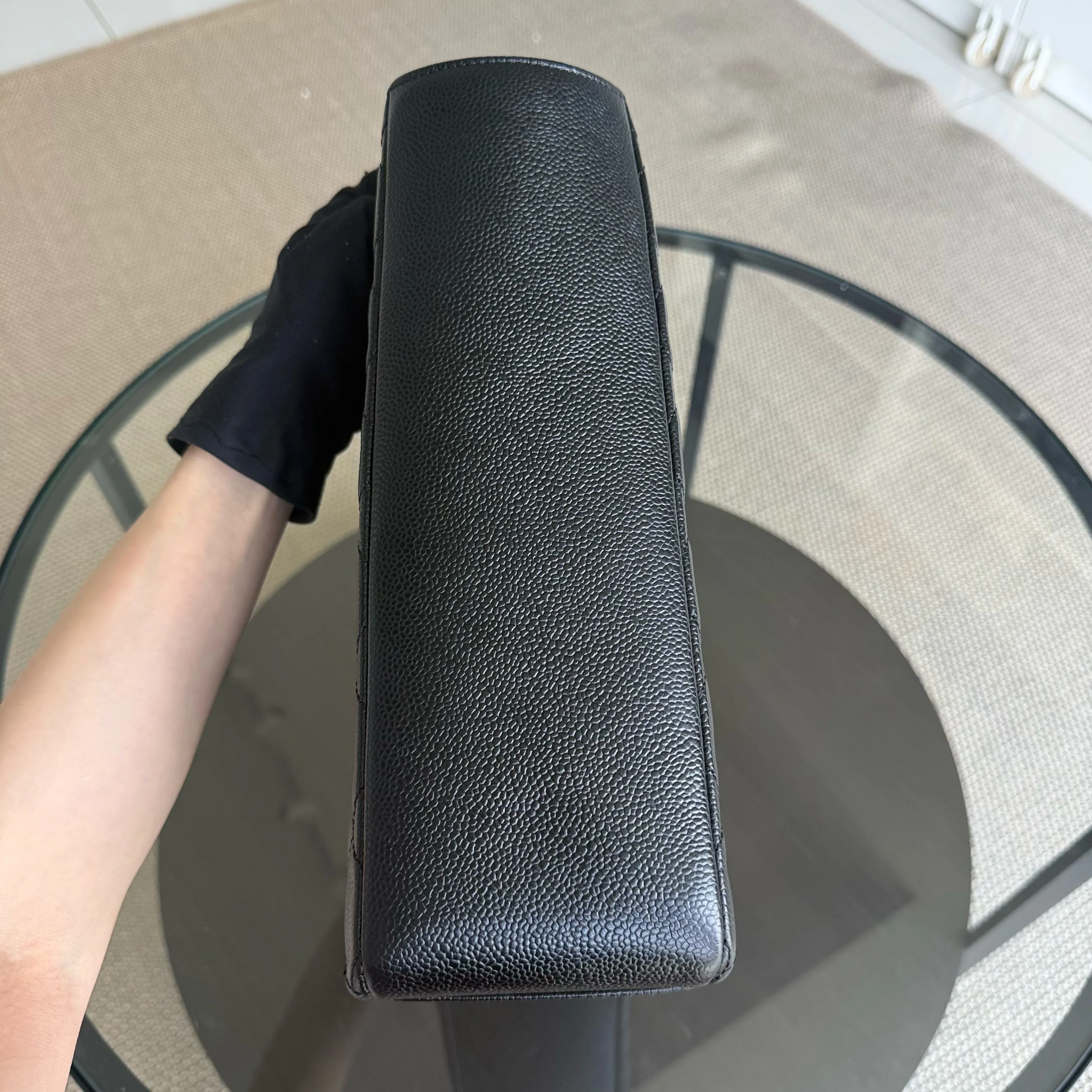 Chanel PST Petite Shopping Tote XL - Extra Large Caviar Grained Calfskin Black Silver Hardware Series 16