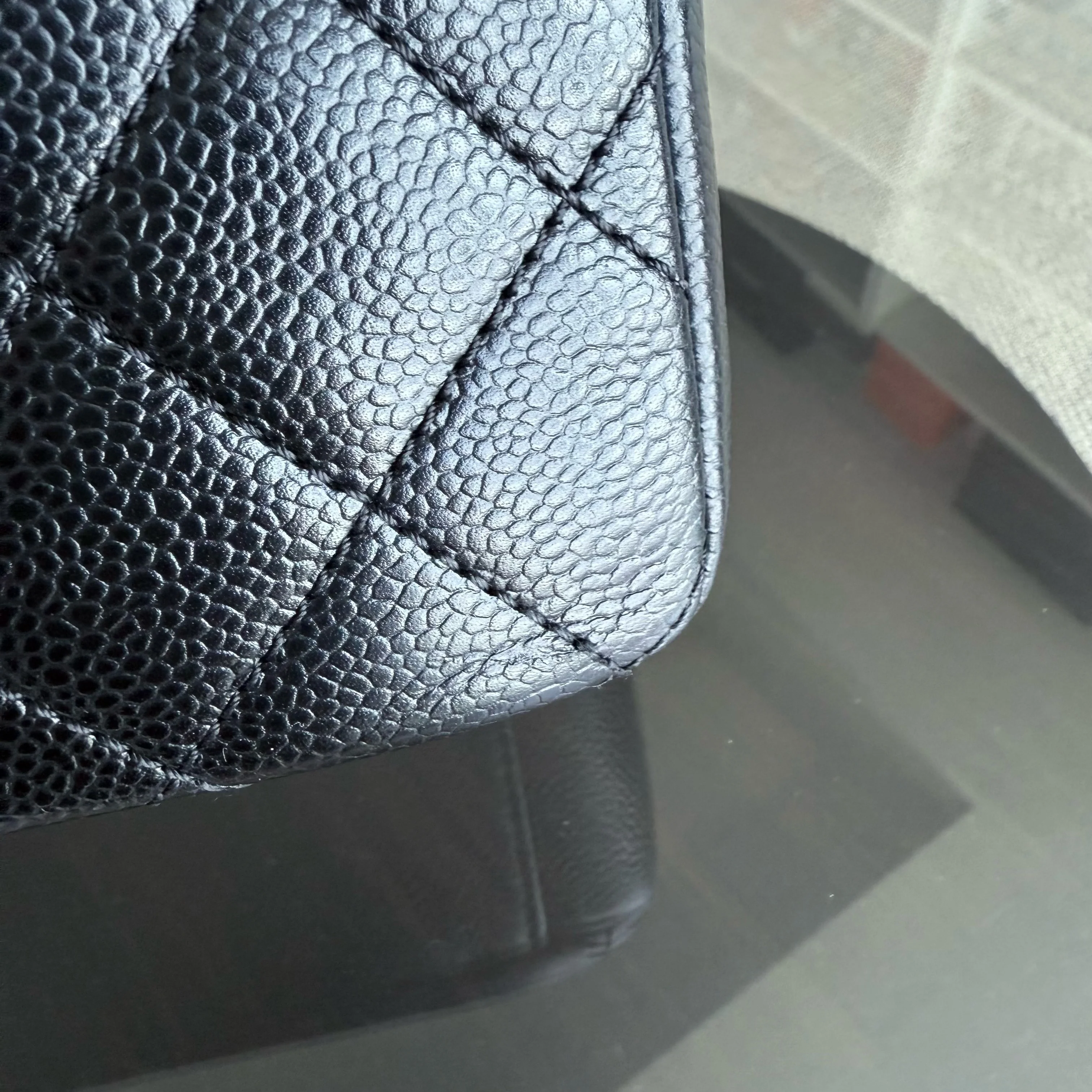 Chanel PST Petite Shopping Tote XL - Extra Large Caviar Grained Calfskin Black Silver Hardware Series 16