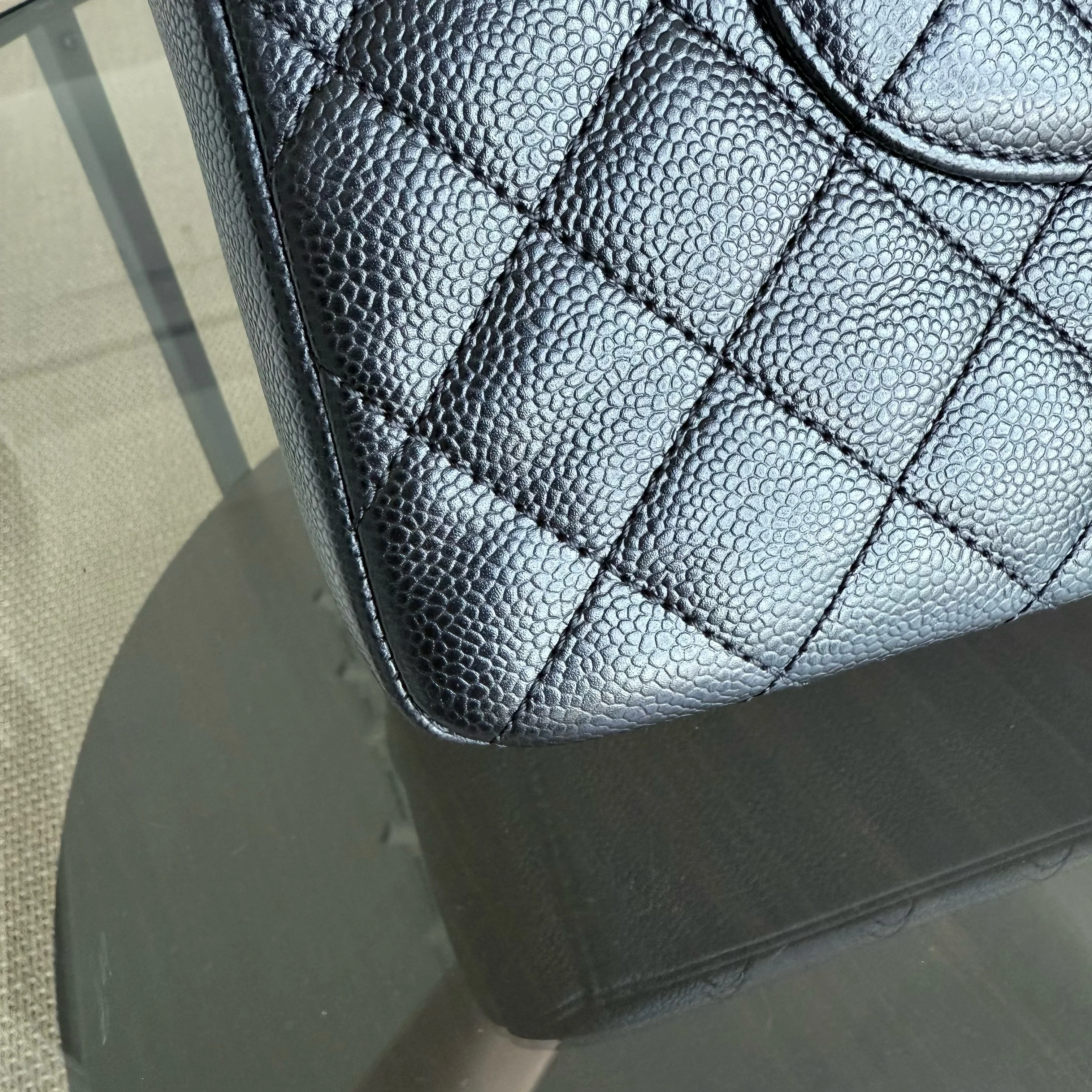 Chanel PST Petite Shopping Tote XL - Extra Large Caviar Grained Calfskin Black Silver Hardware Series 16