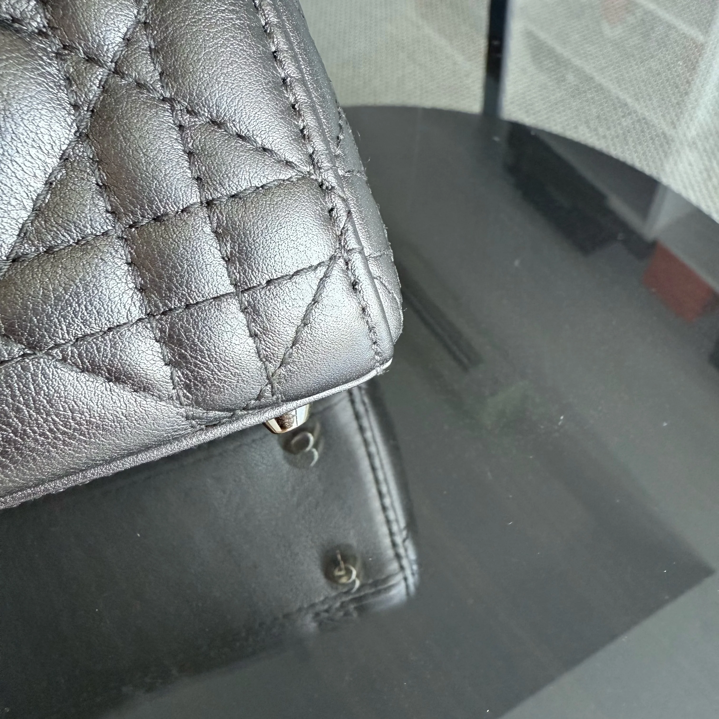 Dior Lady Mini - Cannage Calfskin Bronze Metallic Gold Hardware Chain Strap