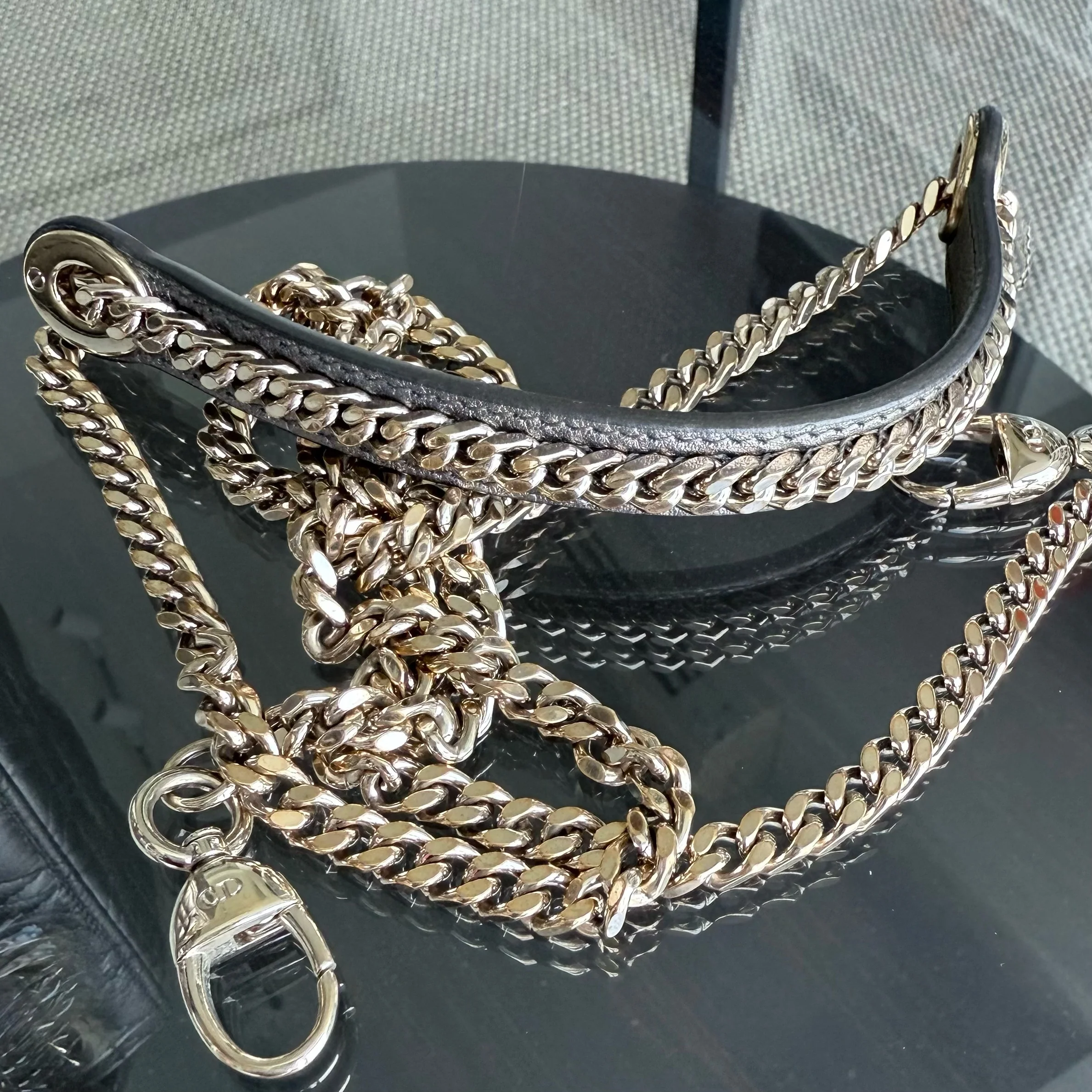 Dior Lady Mini - Cannage Calfskin Bronze Metallic Gold Hardware Chain Strap