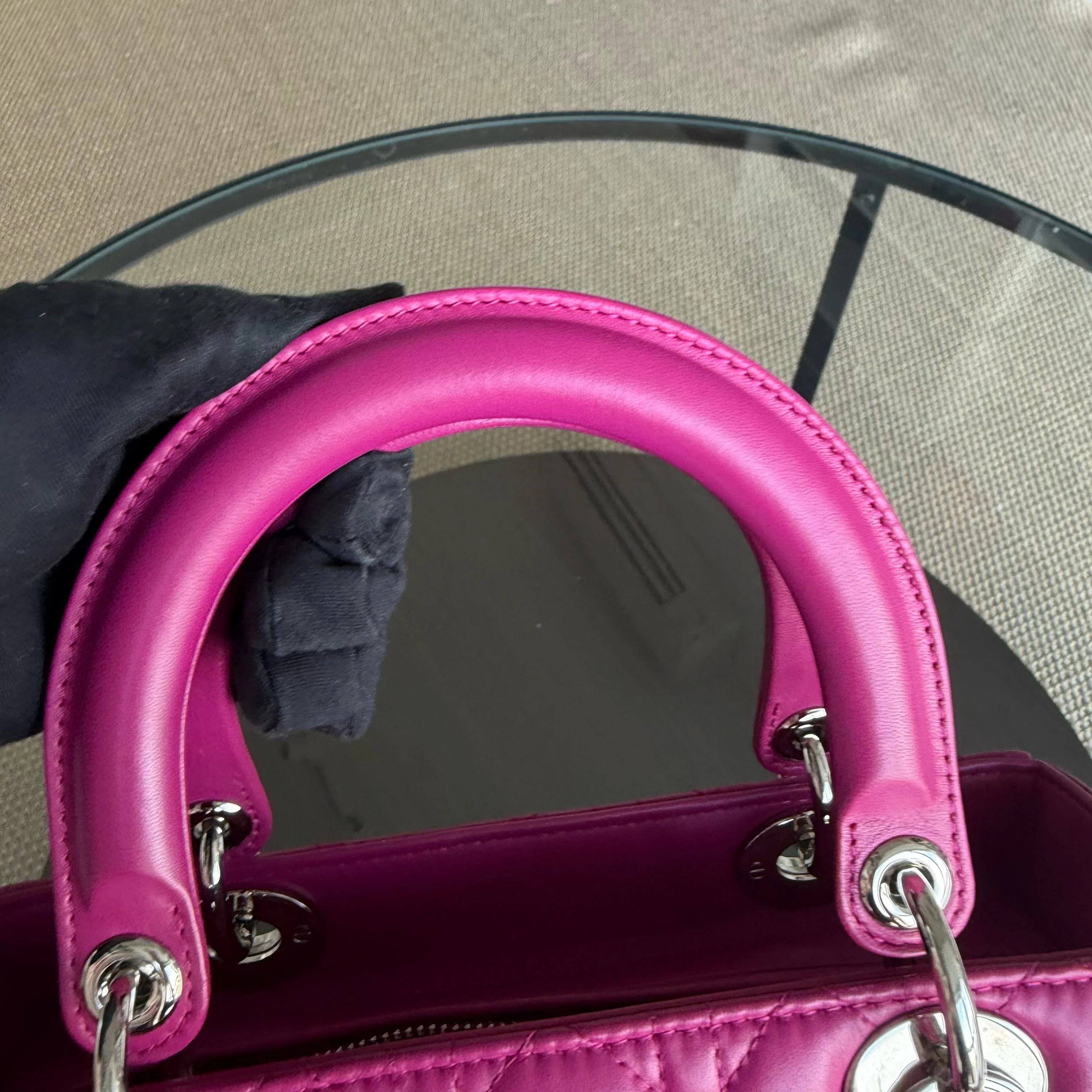 Dior Lady Medium - Cannage Lambskin Purple Silver Hardware NO STRAP