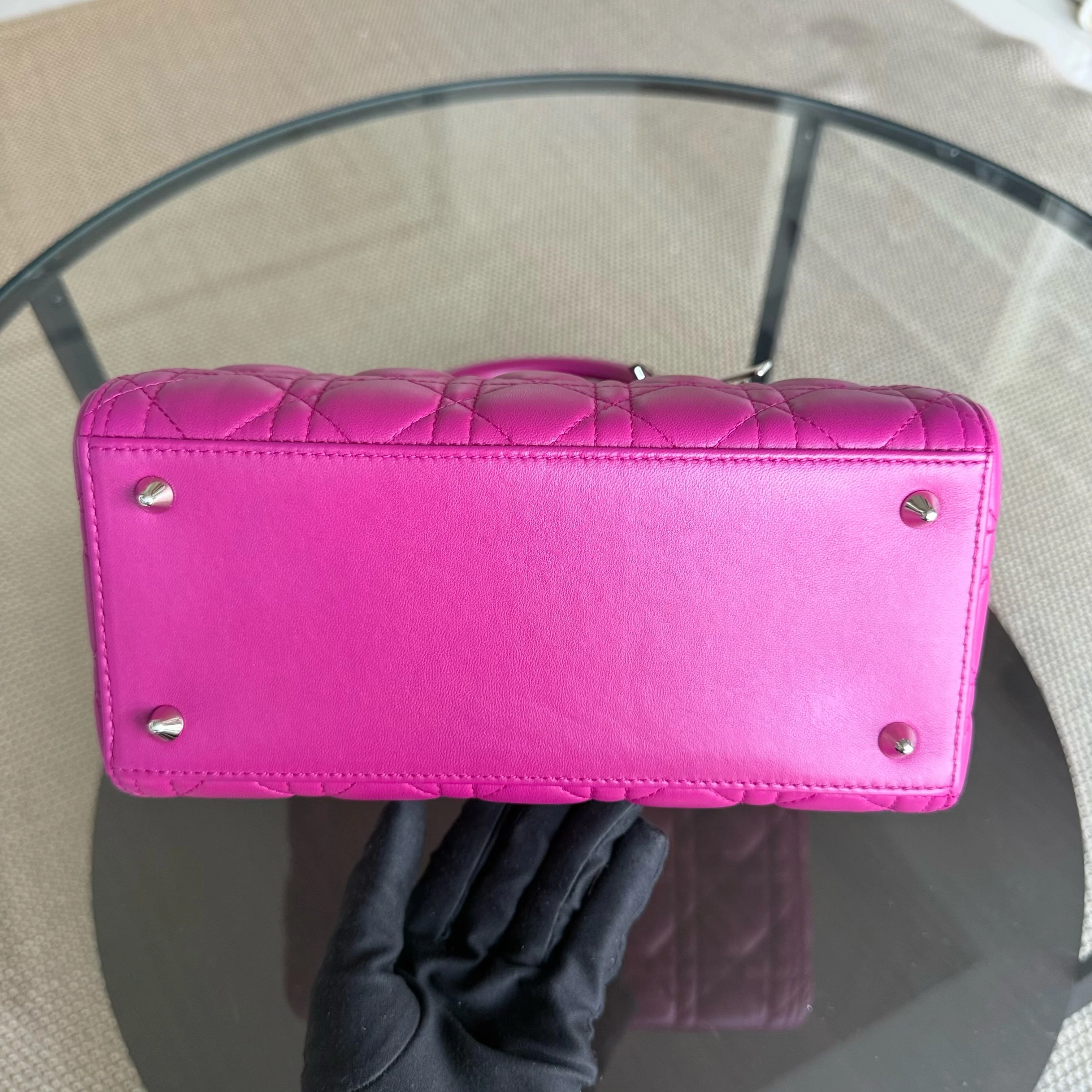 Dior Lady Medium - Cannage Lambskin Purple Silver Hardware NO STRAP