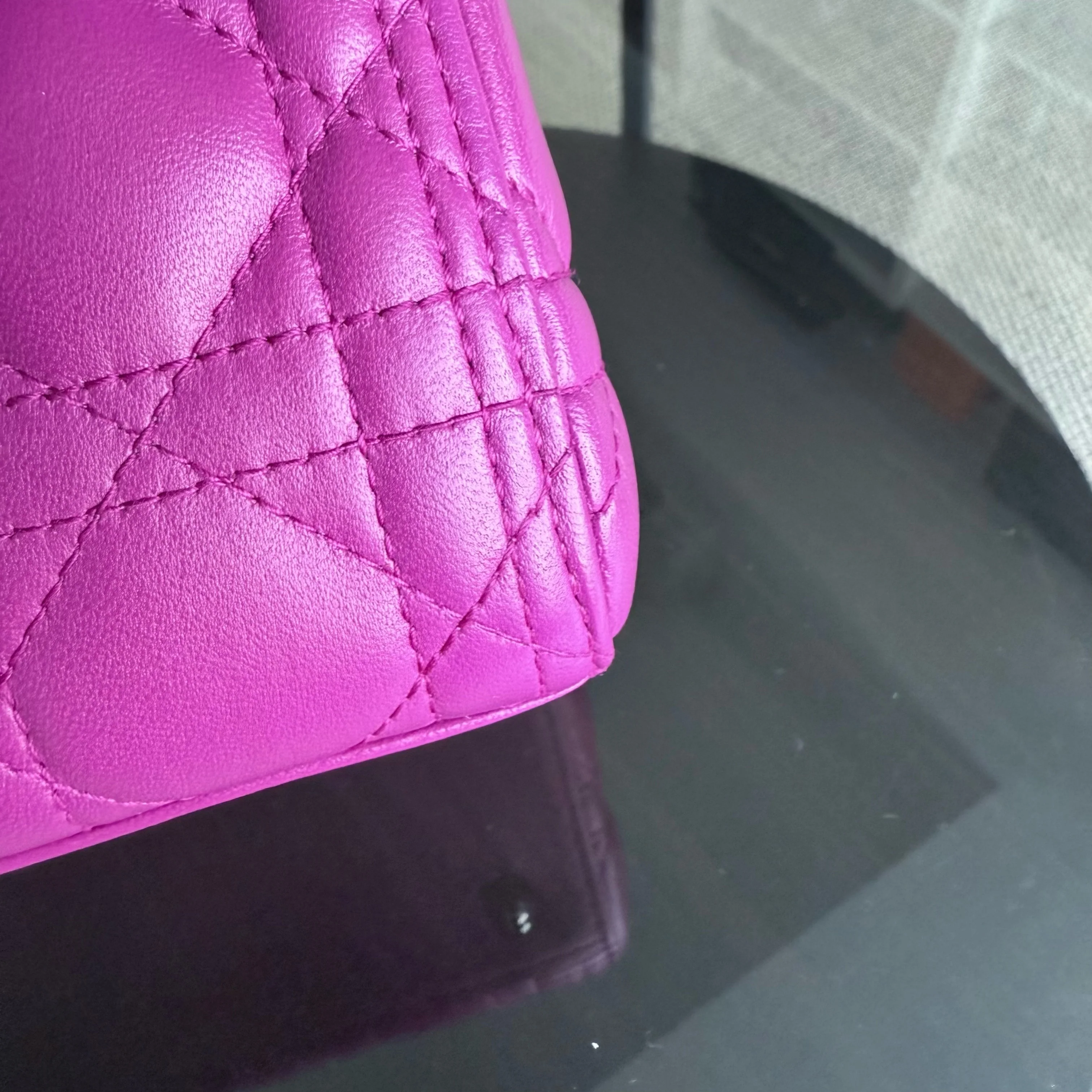 Dior Lady Medium - Cannage Lambskin Purple Silver Hardware NO STRAP