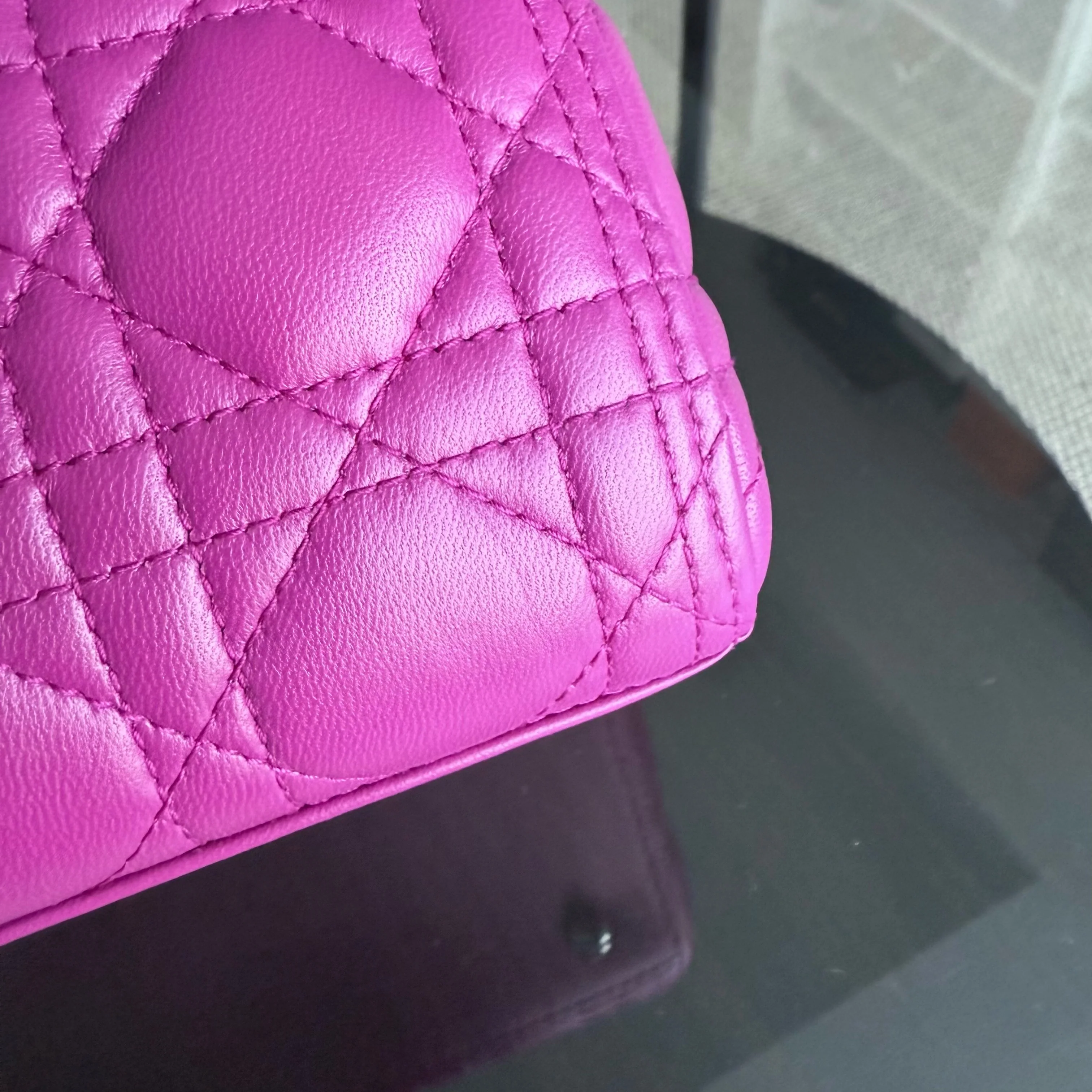 Dior Lady Medium - Cannage Lambskin Purple Silver Hardware NO STRAP