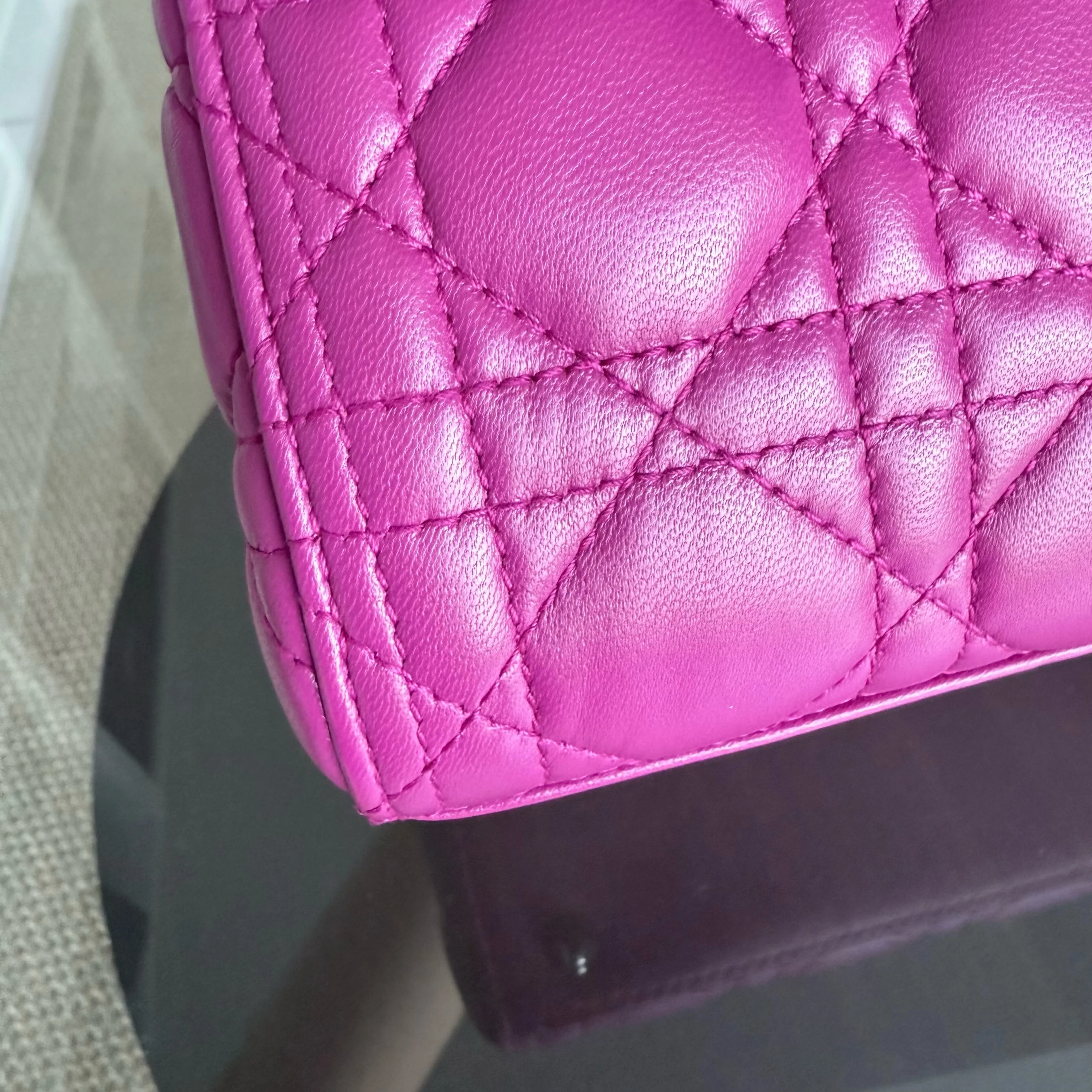 Dior Lady Medium - Cannage Lambskin Purple Silver Hardware NO STRAP