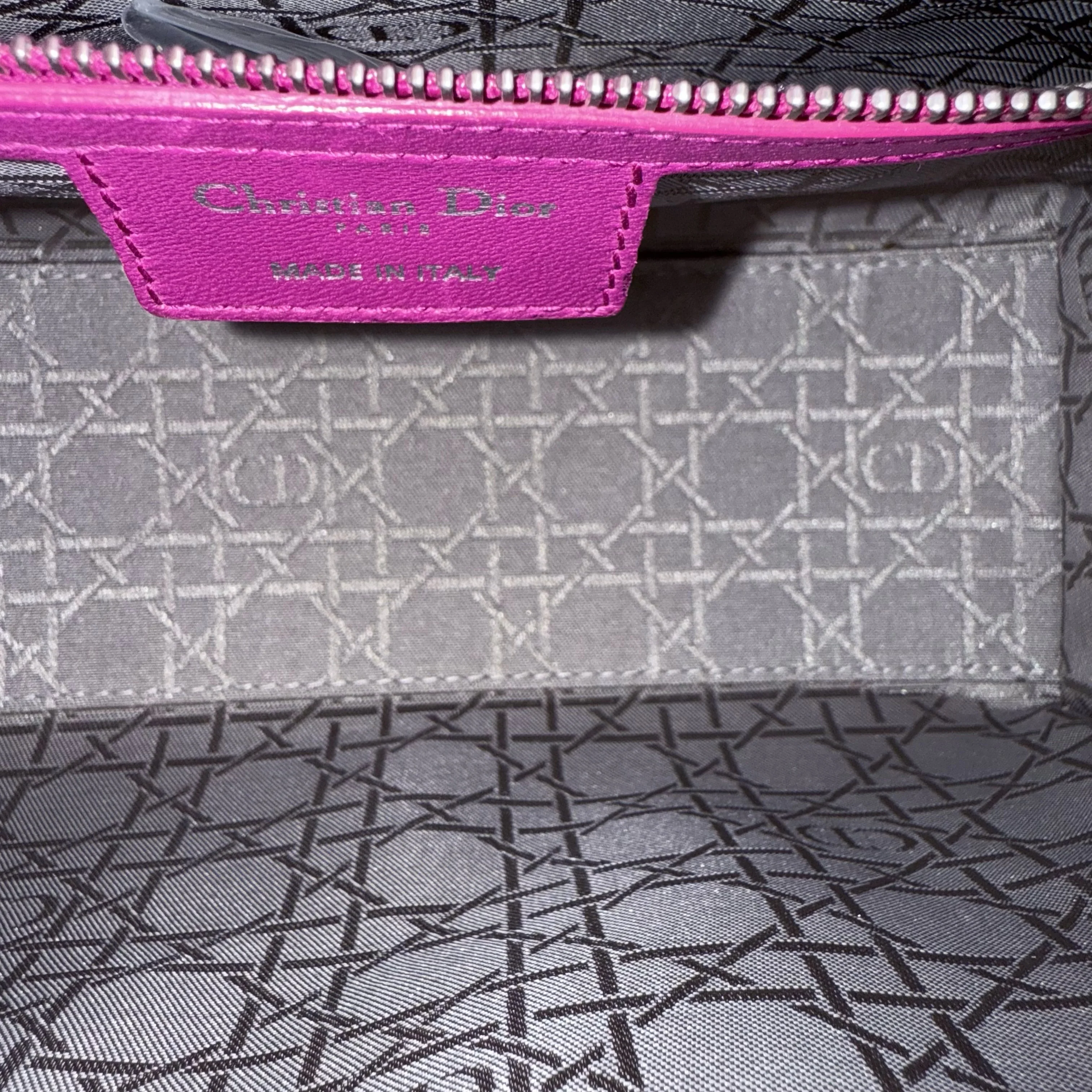 Dior Lady Medium - Cannage Lambskin Purple Silver Hardware NO STRAP