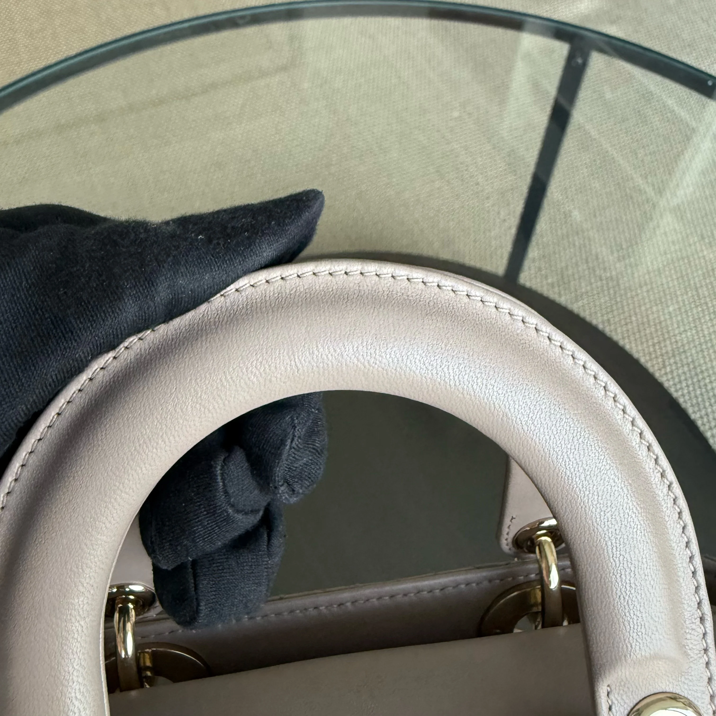 Dior Lady Small Flap - Cannage Lambskin Blush Gold Hardware